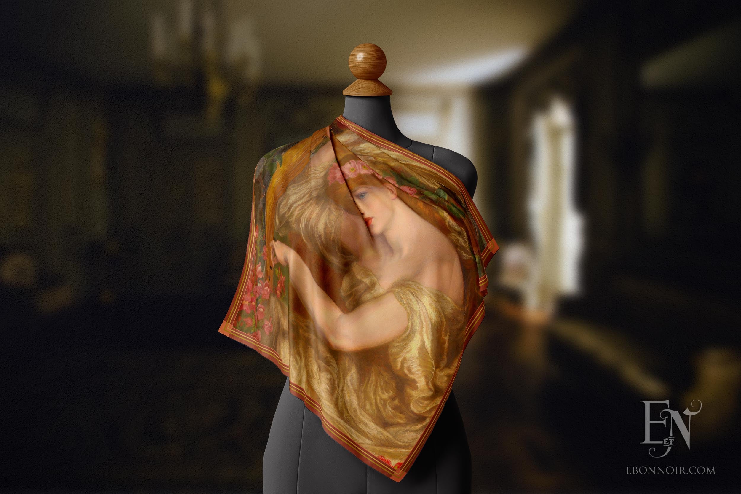 A Sea Spell Dante Gabriel Rossetti, Luxurious Square Scarf/Wrap/Boho Shawl, Made to Order, Handmade and Cruelty-Free