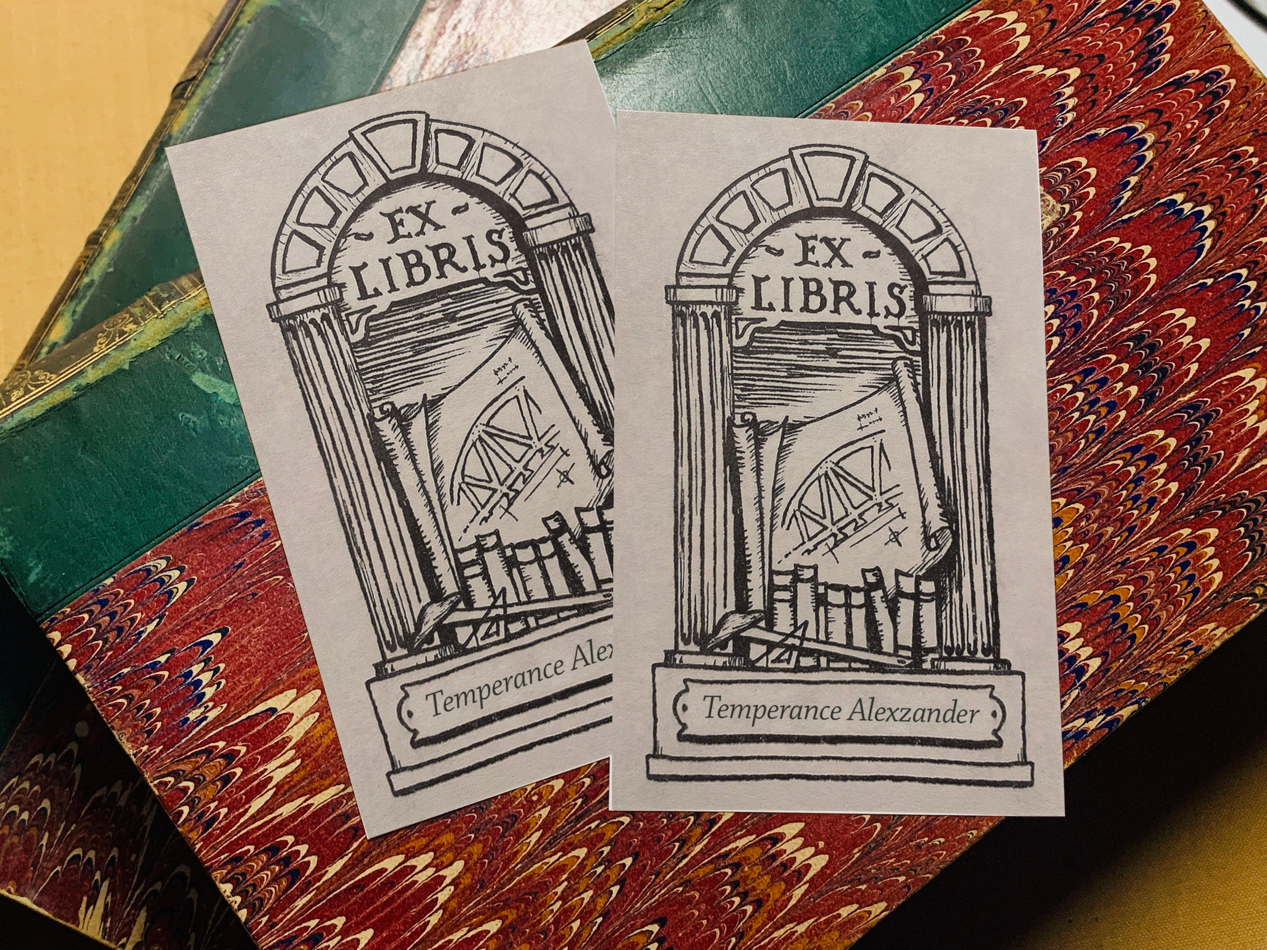 Architectural Arch, Personalized Ex-Libris Bookplates, Crafted on Traditional Gummed Paper, 2.5in x 4in, Set of 30