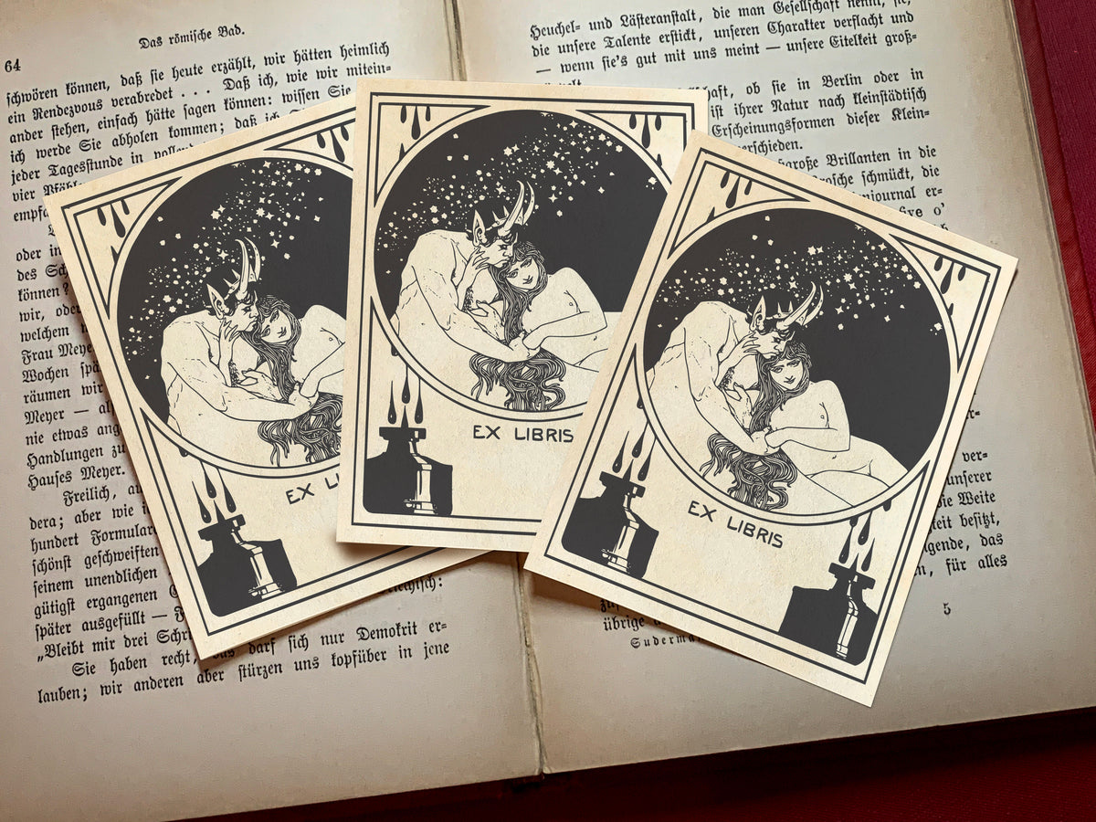 Satyr And Nymph Personalized Erotic Ex Libris Bookplates Crafted On 