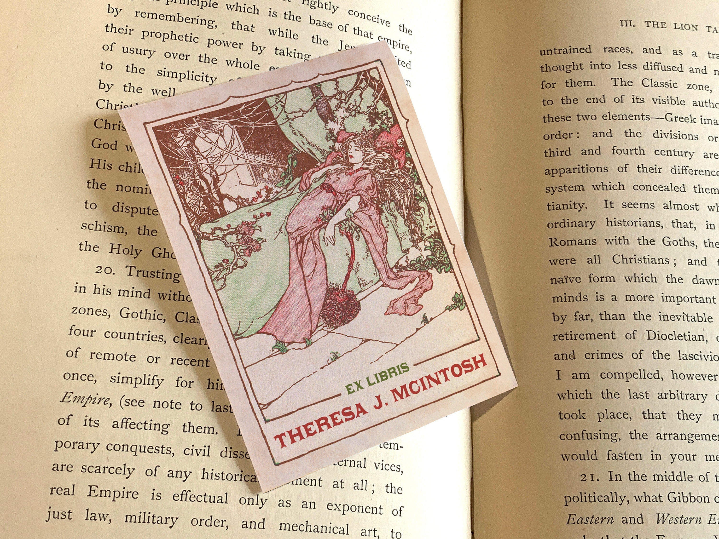 Sleeping Beauty, Personalized Ex-Libris Bookplates, Crafted on Traditional Gummed Paper, 3in x 4in, Set of 30