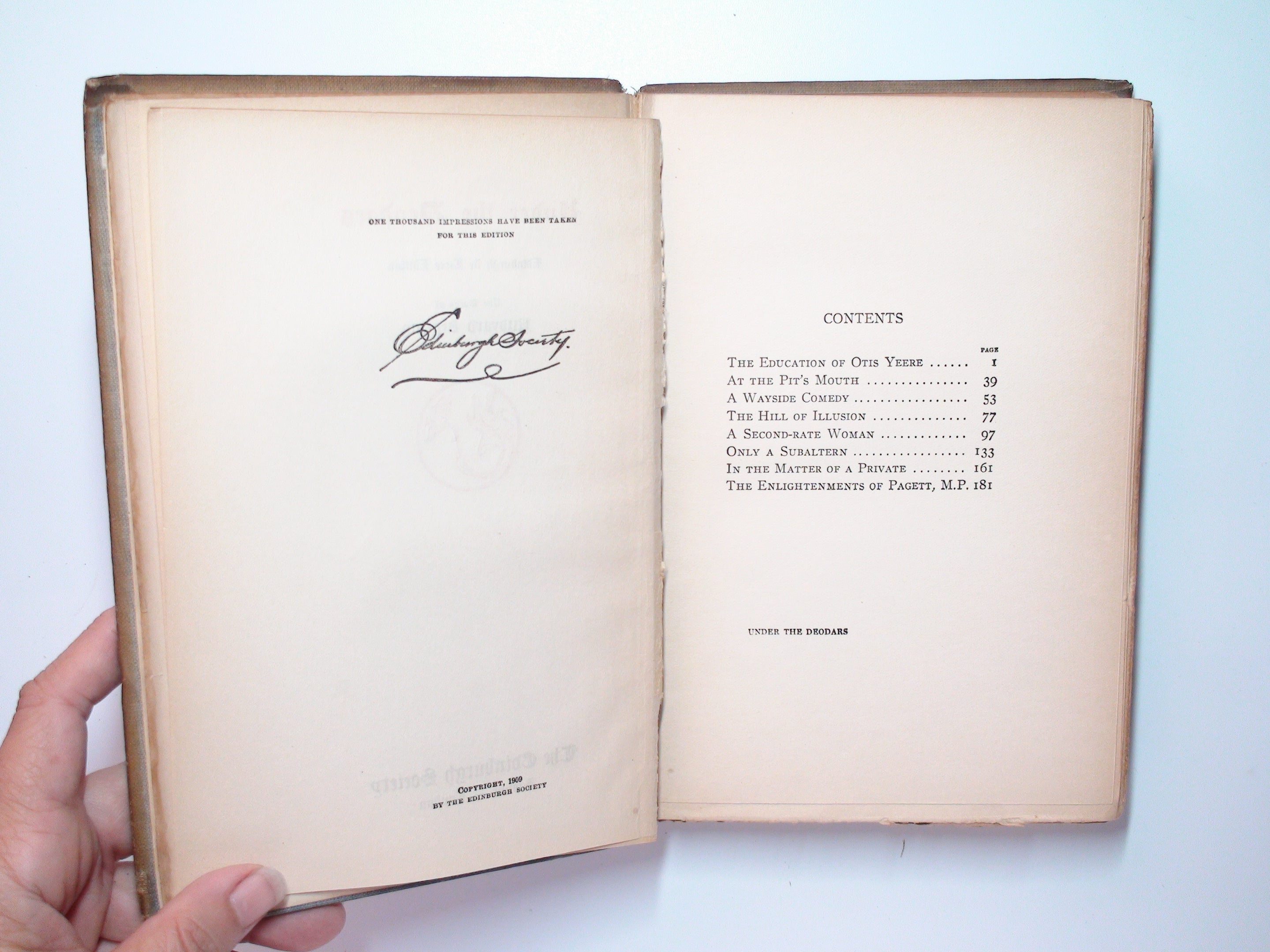 Under the Deodars, Edinburgh de Luxe Edition, Rudyard Kipling, 1909