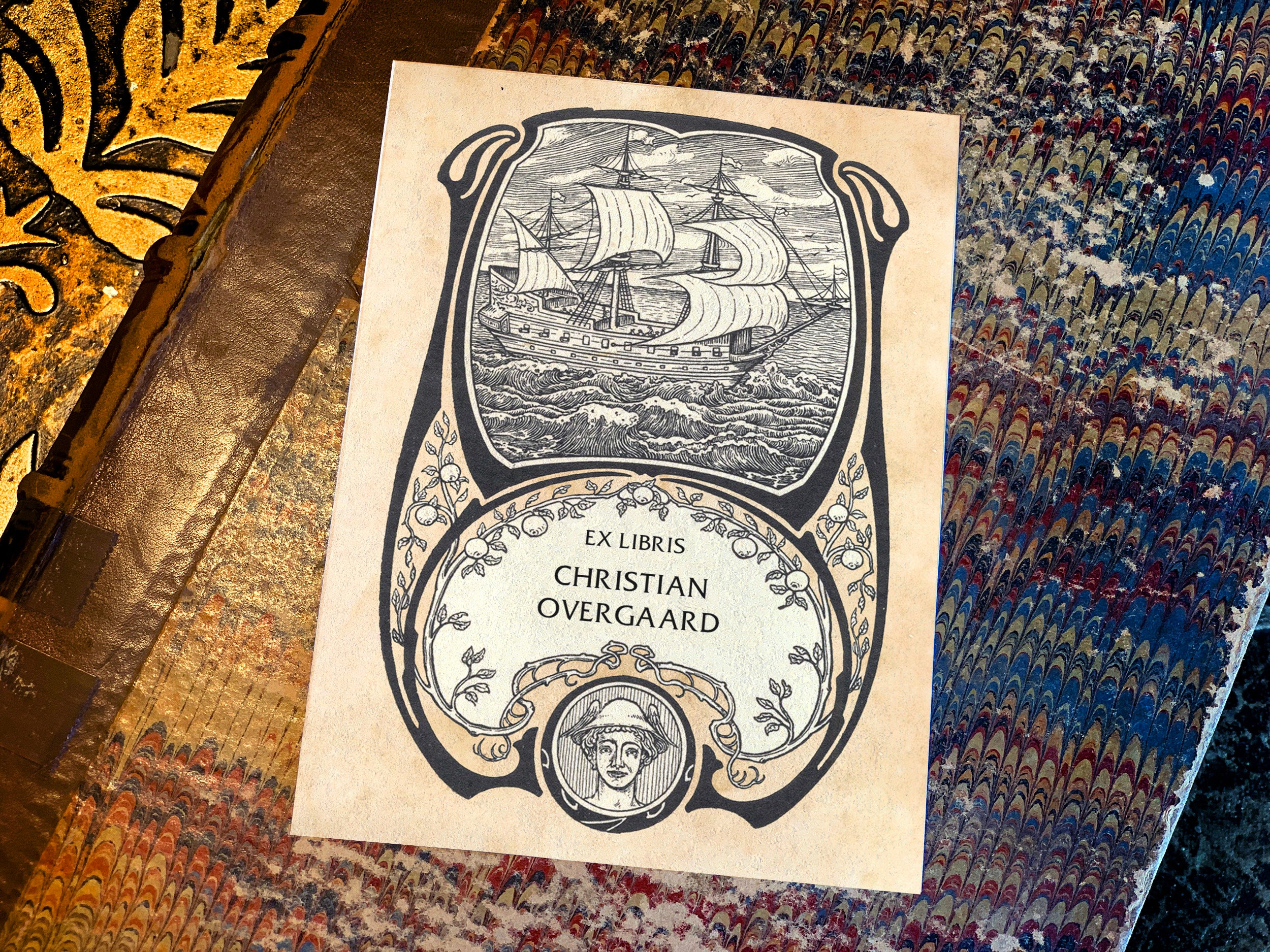 Godspeed, Nautical, Personalized Ex-Libris Bookplates, Crafted on Traditional Gummed Paper, 2.5in x 4in, Set of 30