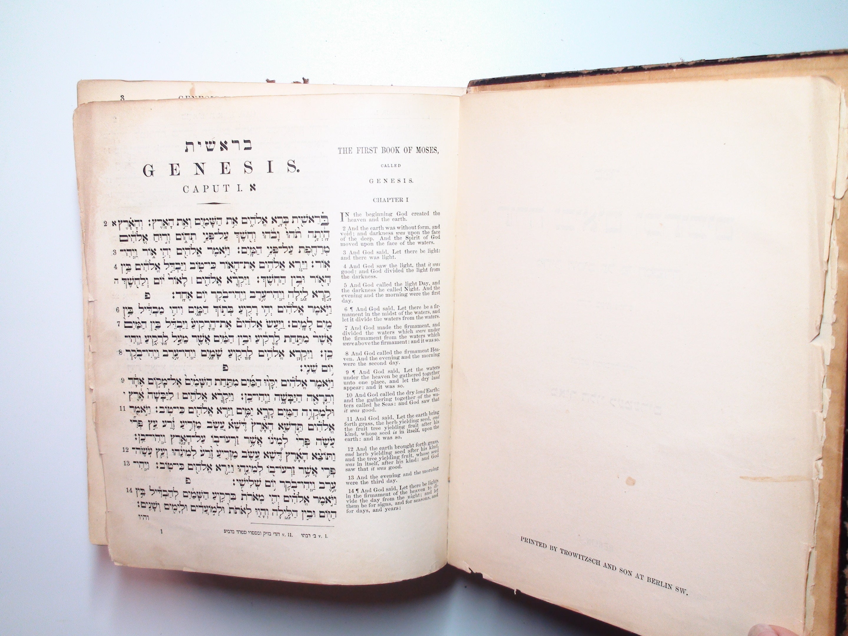 The Holy Scriptures of the Old Testament, In Hebrew and English, Rare, Leather, 1903