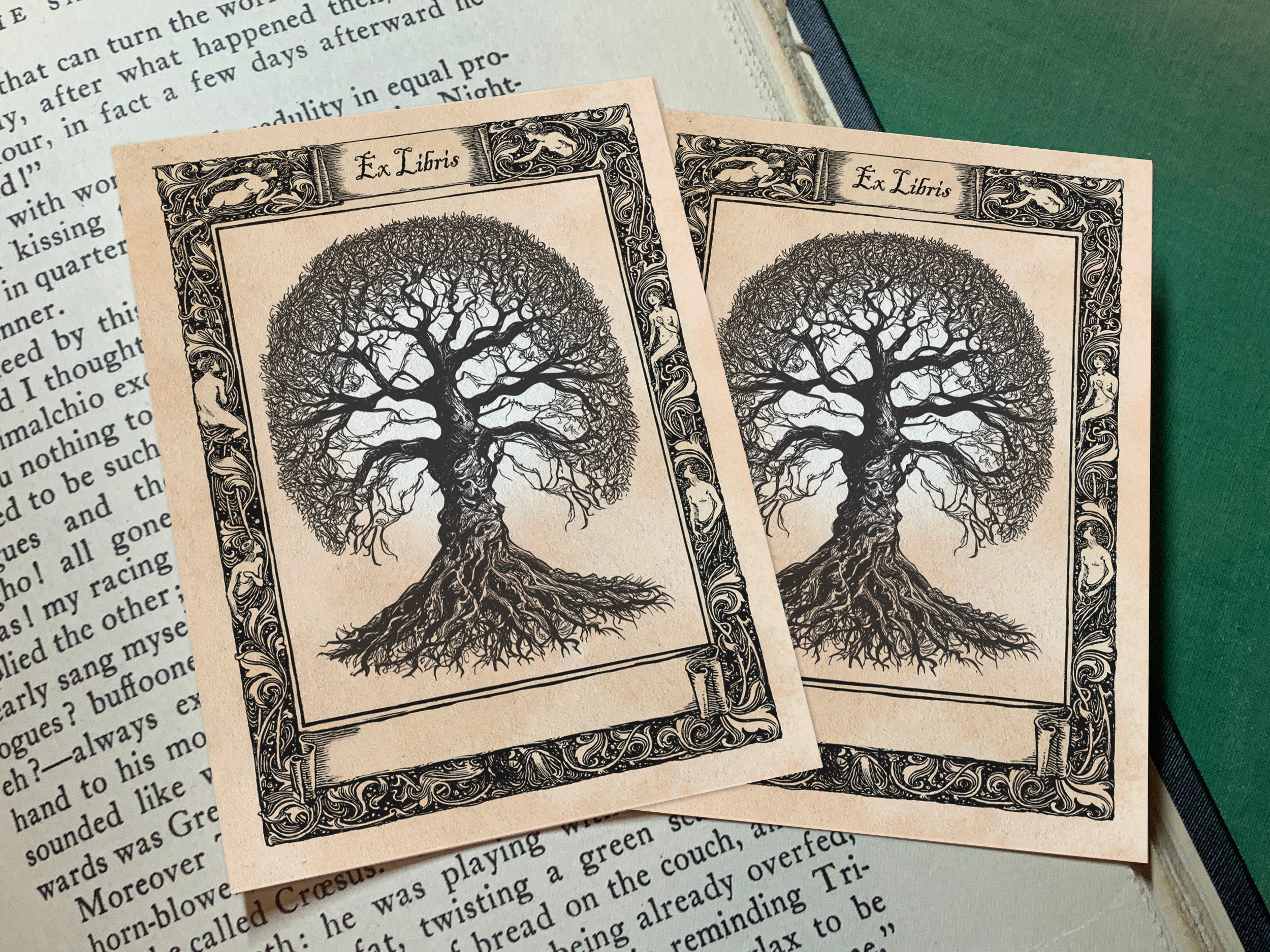Fairies of the Grove, Personalized Ex-Libris Bookplates, Crafted on Traditional Gummed Paper, 3in x 4in, Set of 30