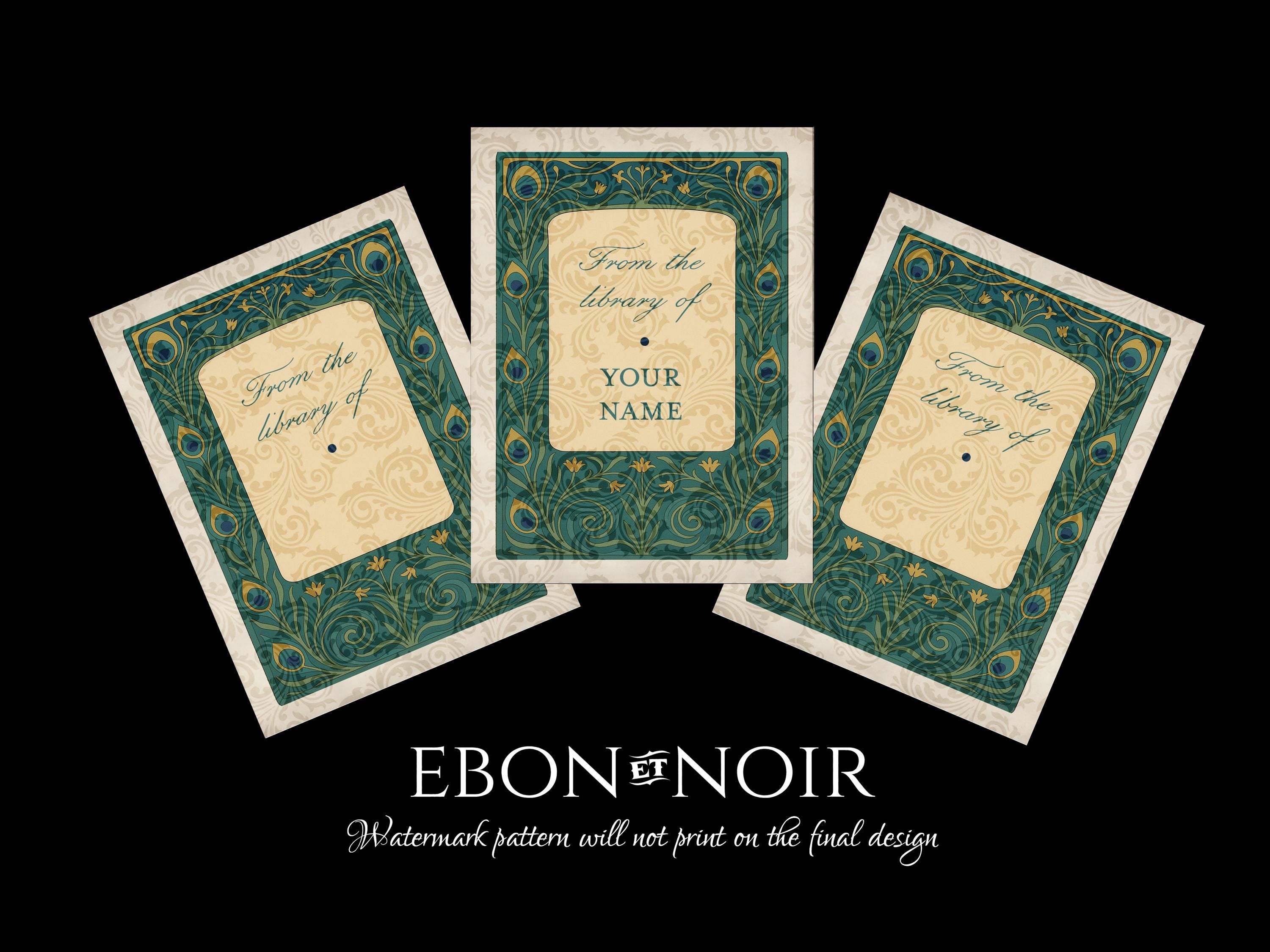 Peacock Frame, Personalized Ex-Libris Bookplates, Crafted on Tradition ...