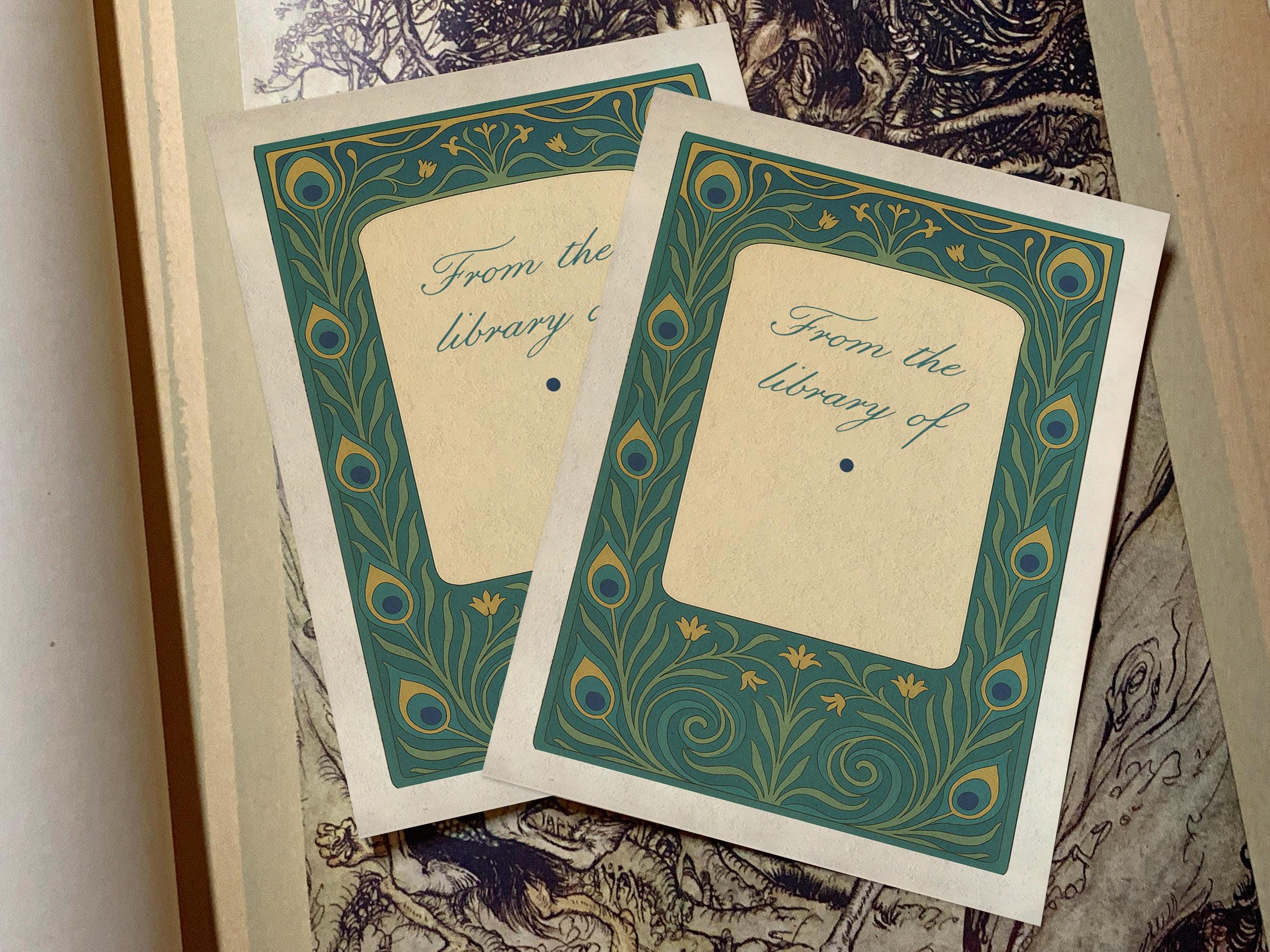 Peacock Frame, Personalized Ex-Libris Bookplates, Crafted on Tradition ...