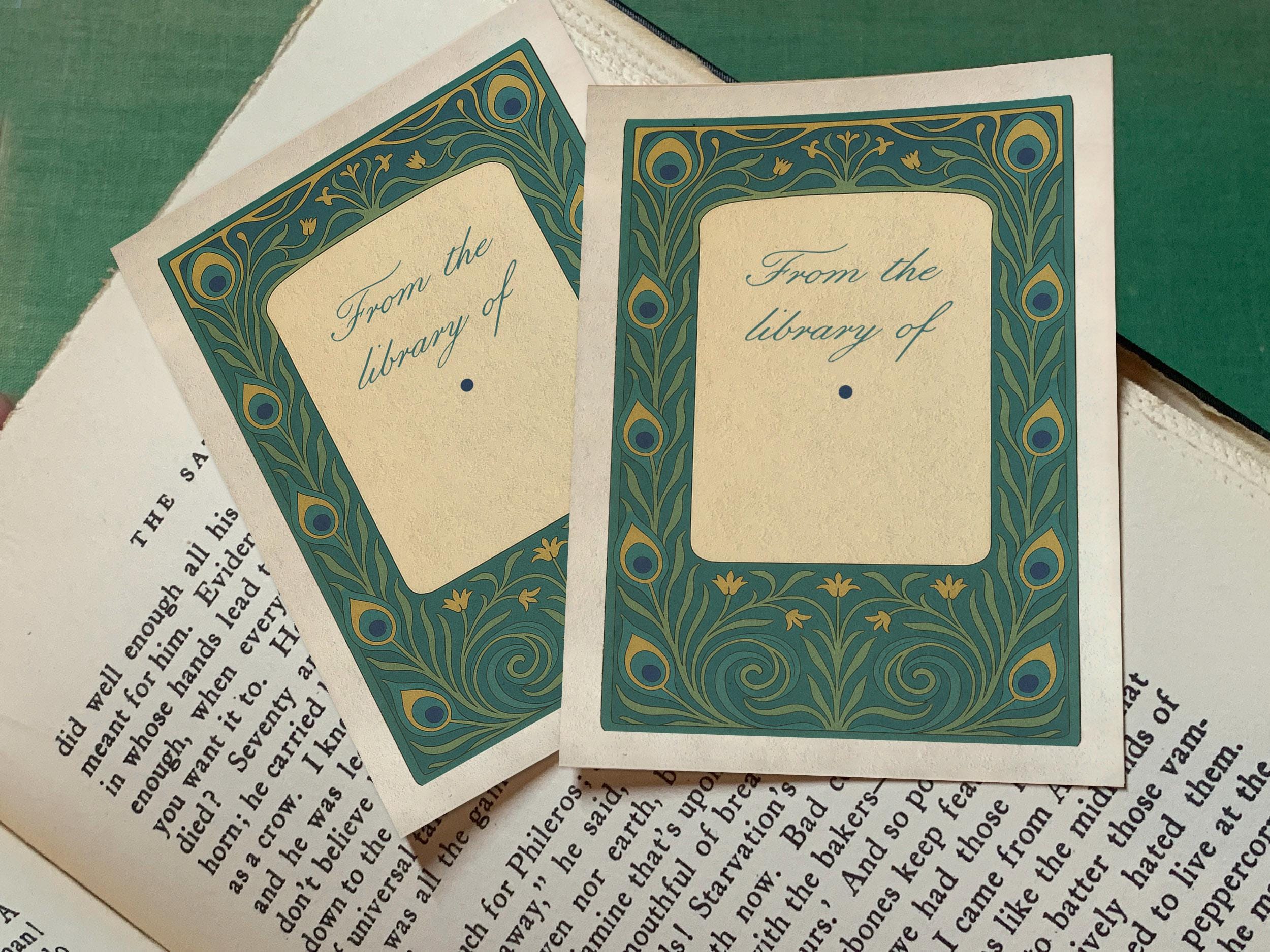 Peacock Frame, Personalized Ex-Libris Bookplates, Crafted on Tradition ...