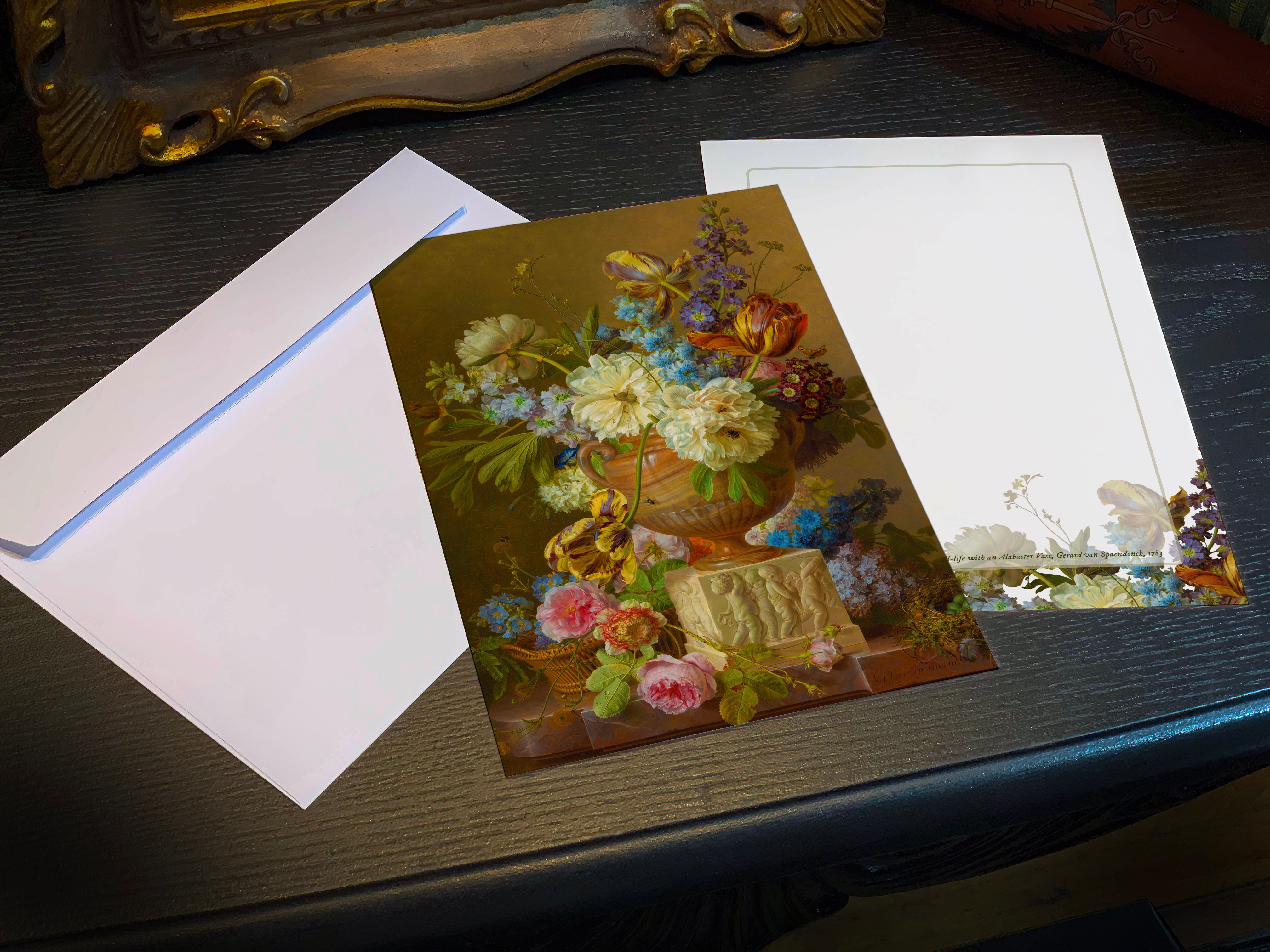 Flower Still-life by Gerard van Spaendonck, Set of 5in x 7in Flat Everyday Notecards With White Envelopes