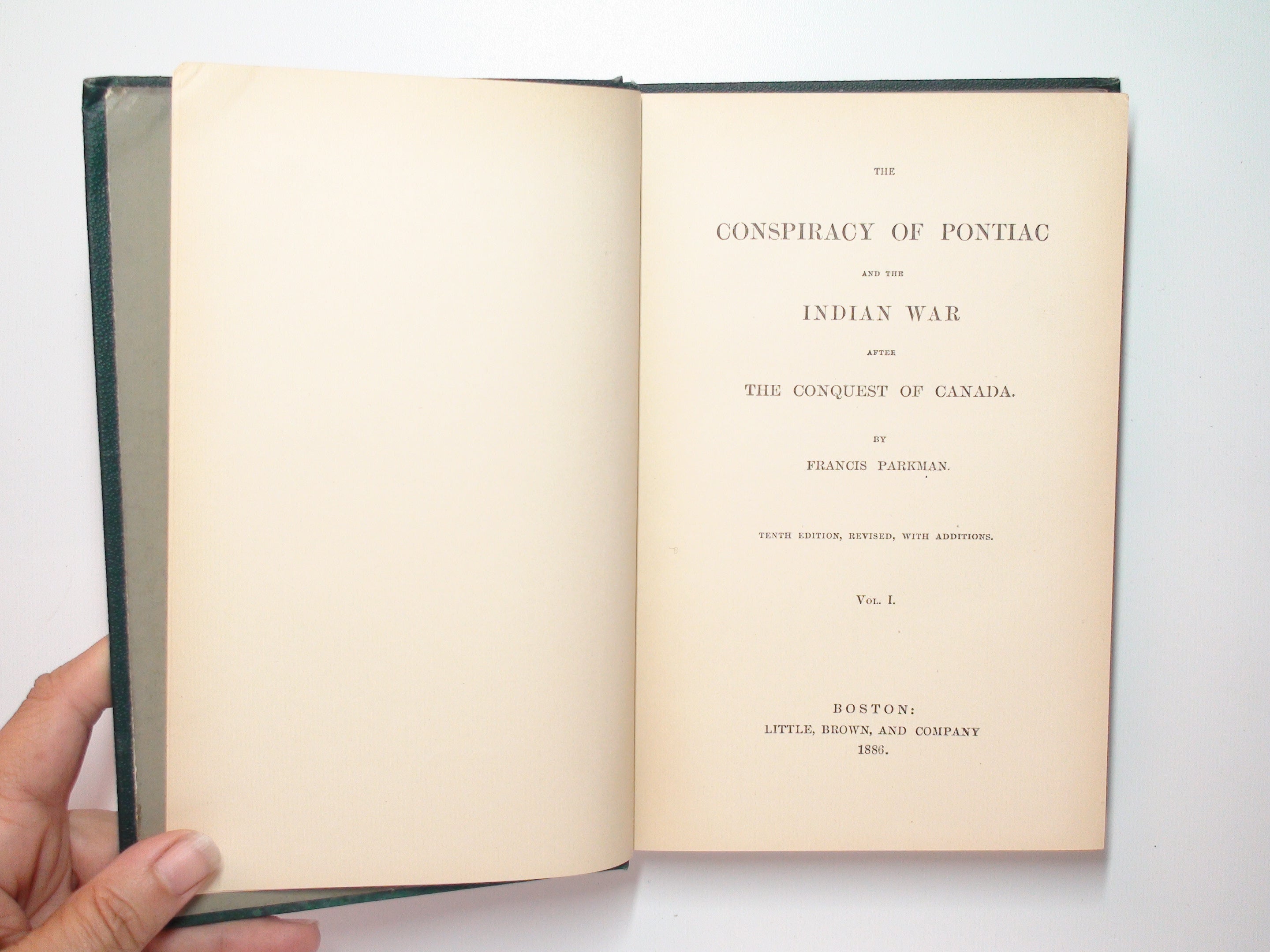 The Conspiracy of the Pontiac and the Indian War, Francis Parkman, Vol I Only, With Maps, Rare, 1886