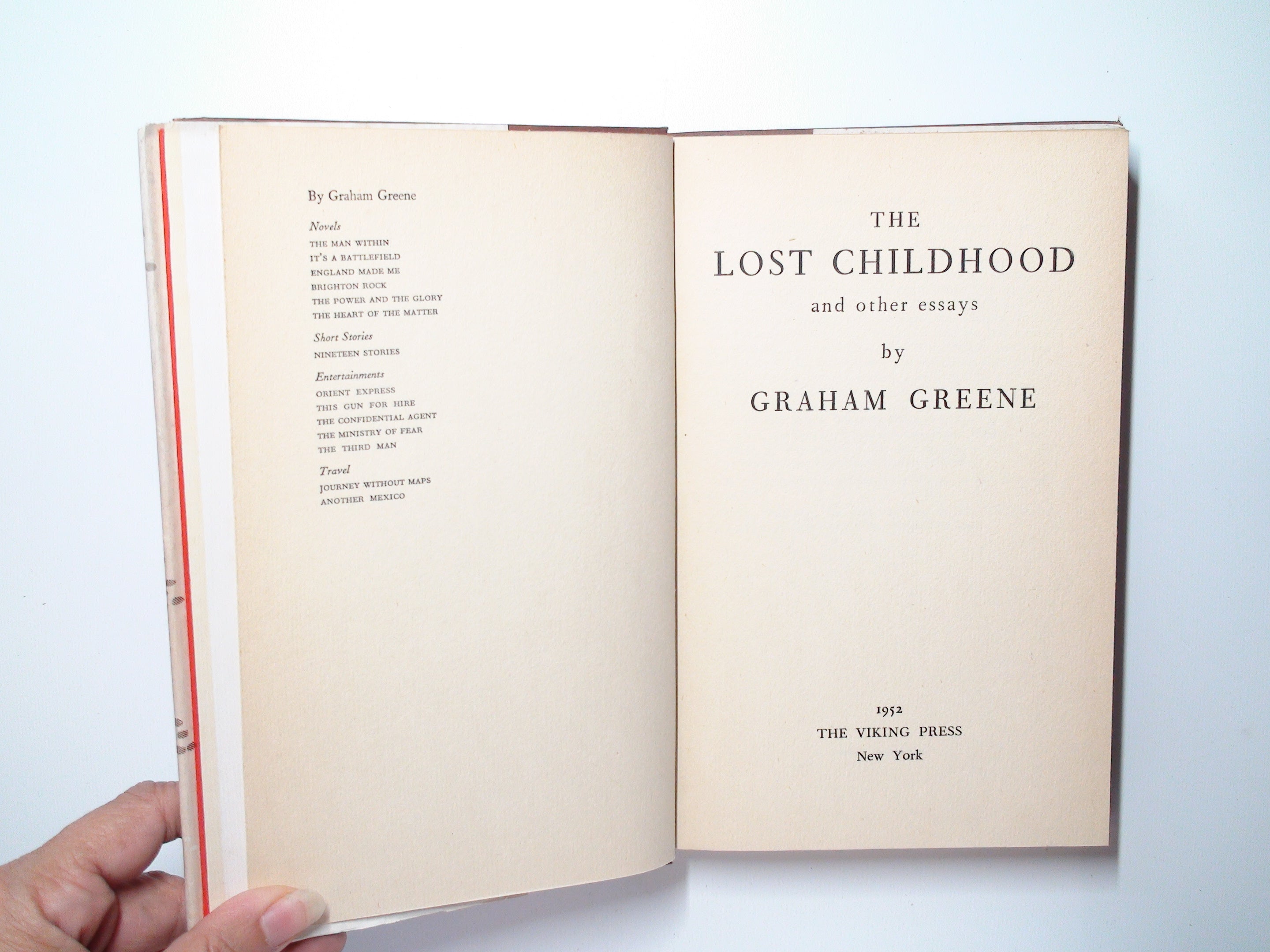 The Lost Childhood and Other Essays, Graham Greene, with Dust Jacket, 1952