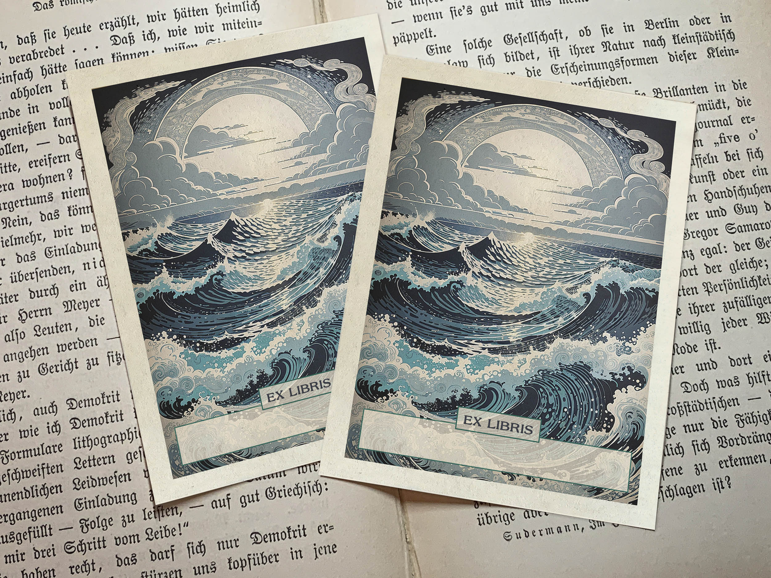 Dawn on the Horizon, Personalized Ex-Libris Bookplates, Crafted on Traditional Gummed Paper, 3in x 4in, Set of 30