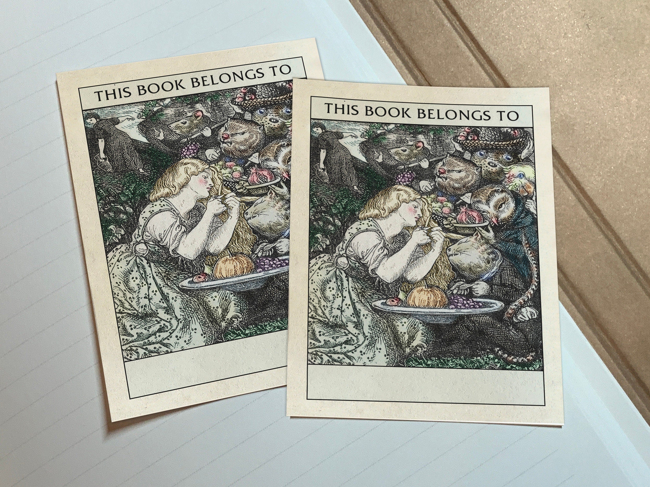 Goblin Market, Personalized Ex-Libris Bookplates, Crafted on Traditional Gummed Paper, 3in x 4in, Set of 30