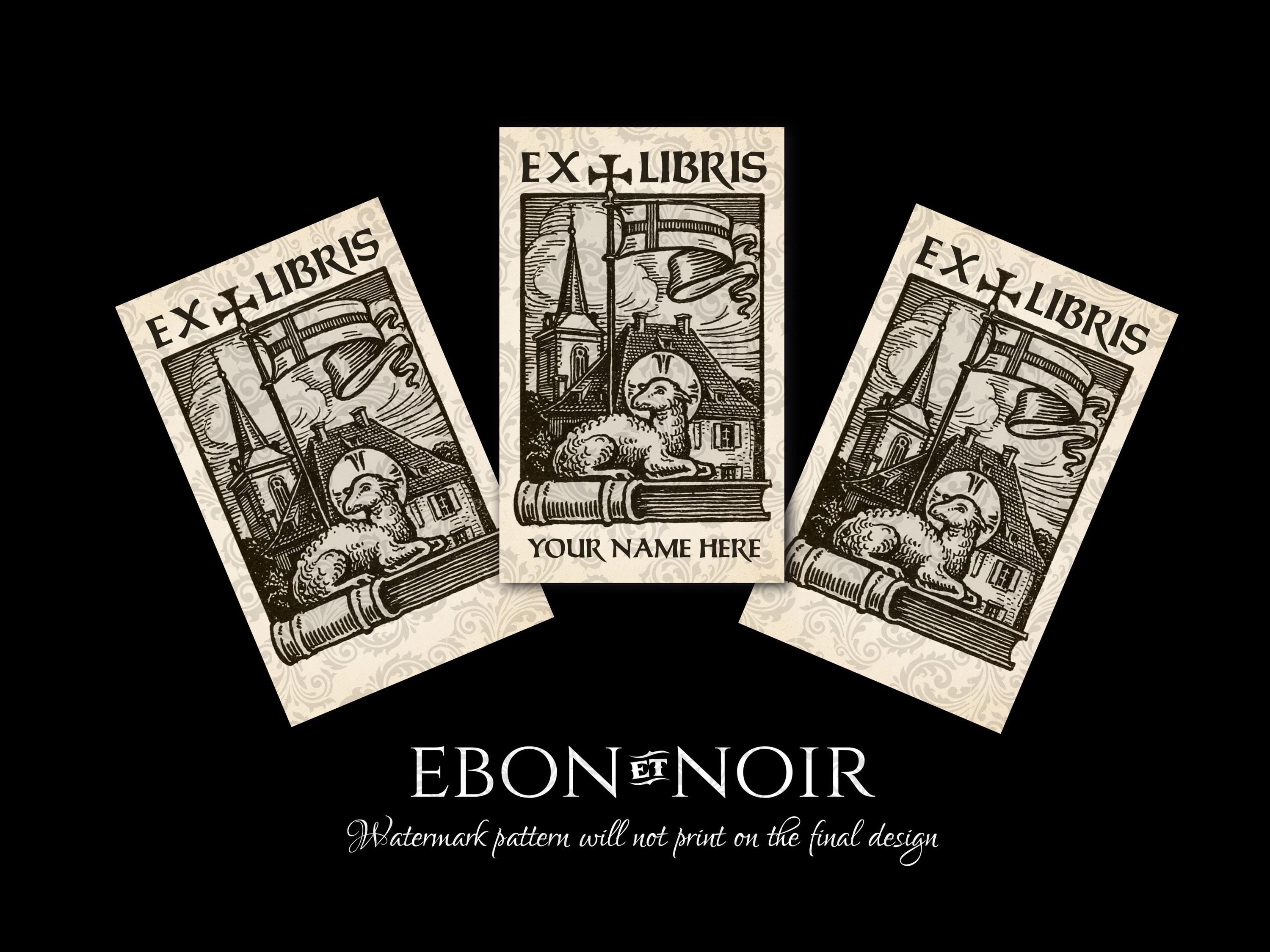 Lamb of God, Personalized Christian Ex-Libris Bookplates, Crafted on Traditional Gummed Paper, 2.5in x 4in, Set of 30