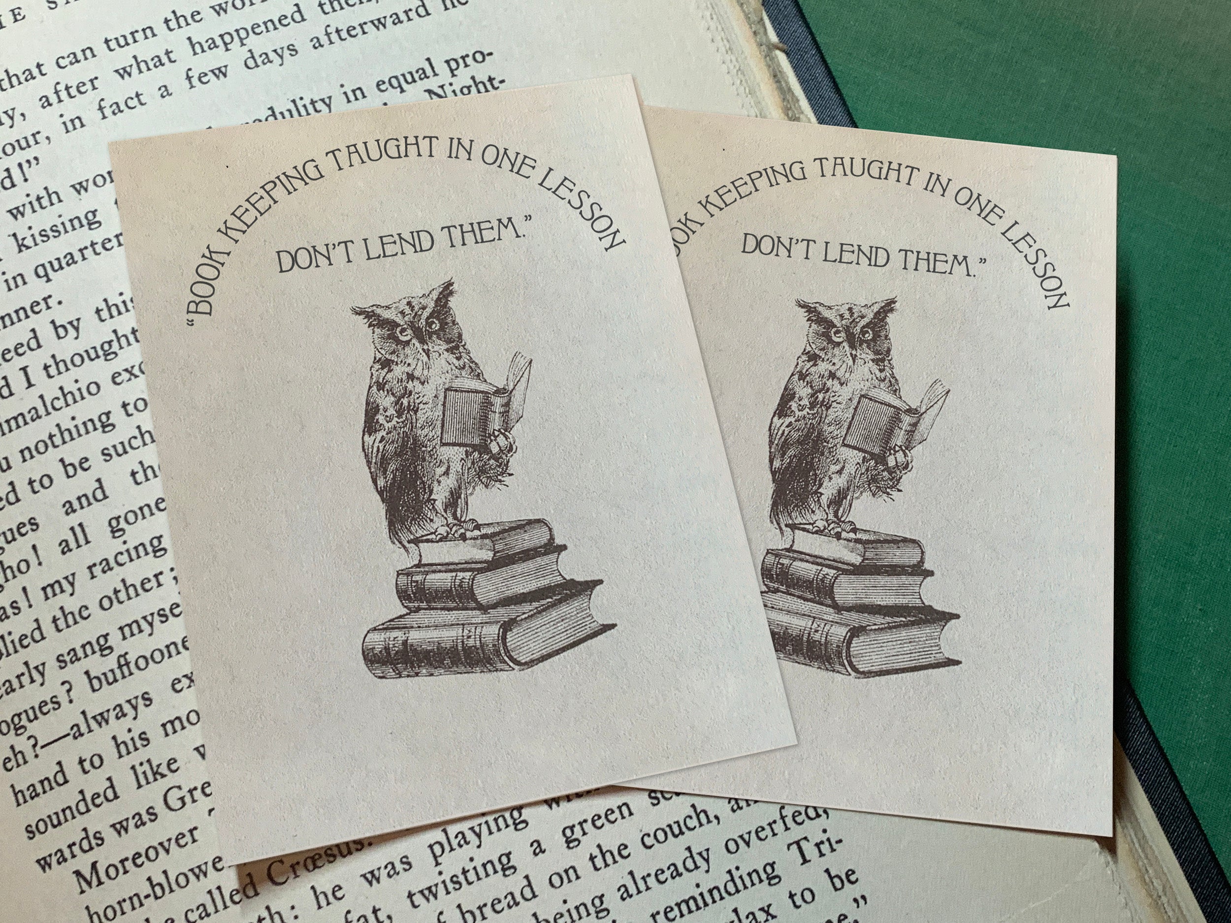 Sage Advice, Personalized Owl Ex-Libris Bookplates, Crafted on Traditional Gummed Paper, 3in x 4in, Set of 30