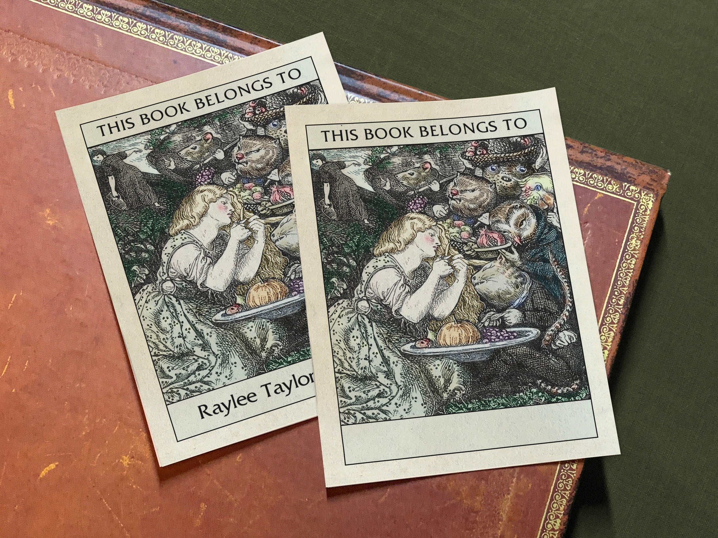 Goblin Market, Personalized Ex-Libris Bookplates, Crafted on Traditional Gummed Paper, 3in x 4in, Set of 30