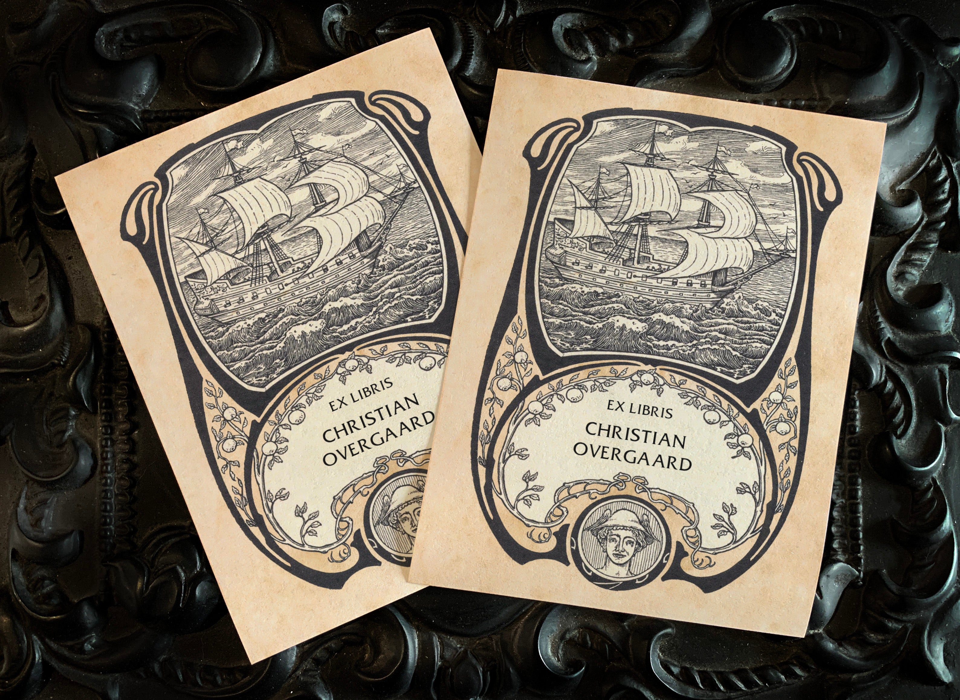 Godspeed, Nautical, Personalized Ex-Libris Bookplates, Crafted on Traditional Gummed Paper, 2.5in x 4in, Set of 30