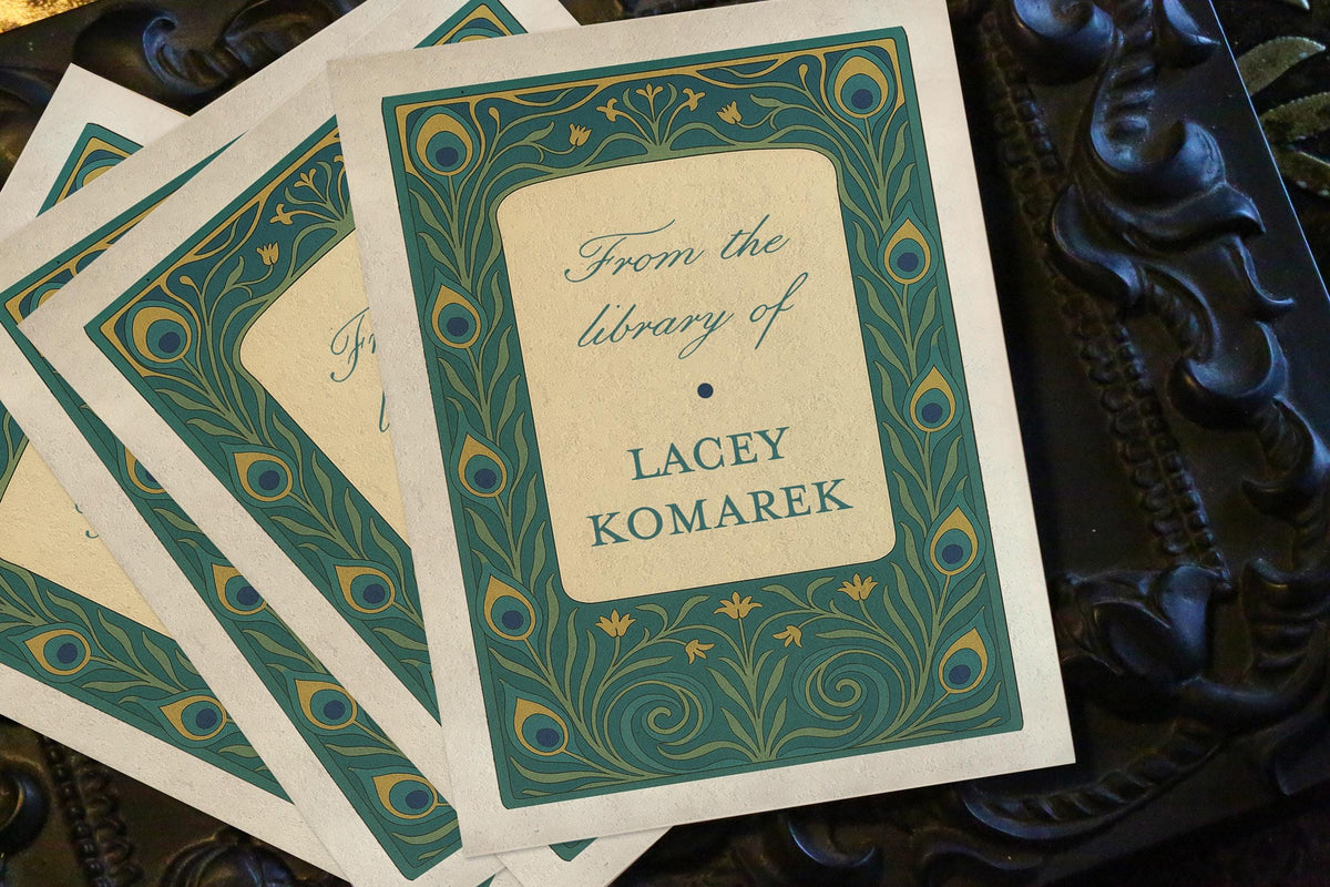Peacock Frame, Personalized Ex-Libris Bookplates, Crafted on Tradition ...