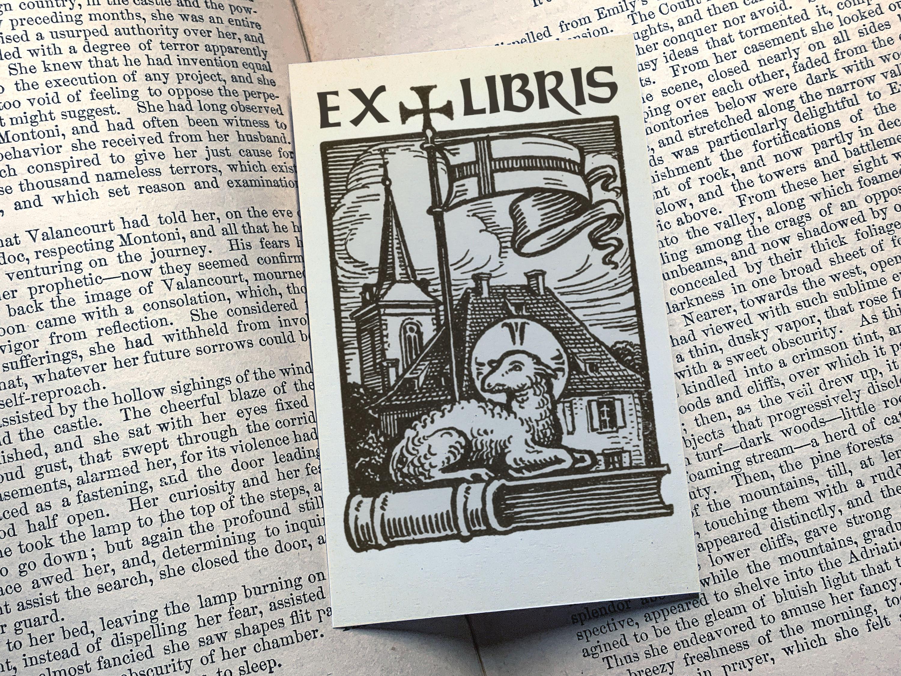 Lamb of God, Personalized Christian Ex-Libris Bookplates, Crafted on Traditional Gummed Paper, 2.5in x 4in, Set of 30