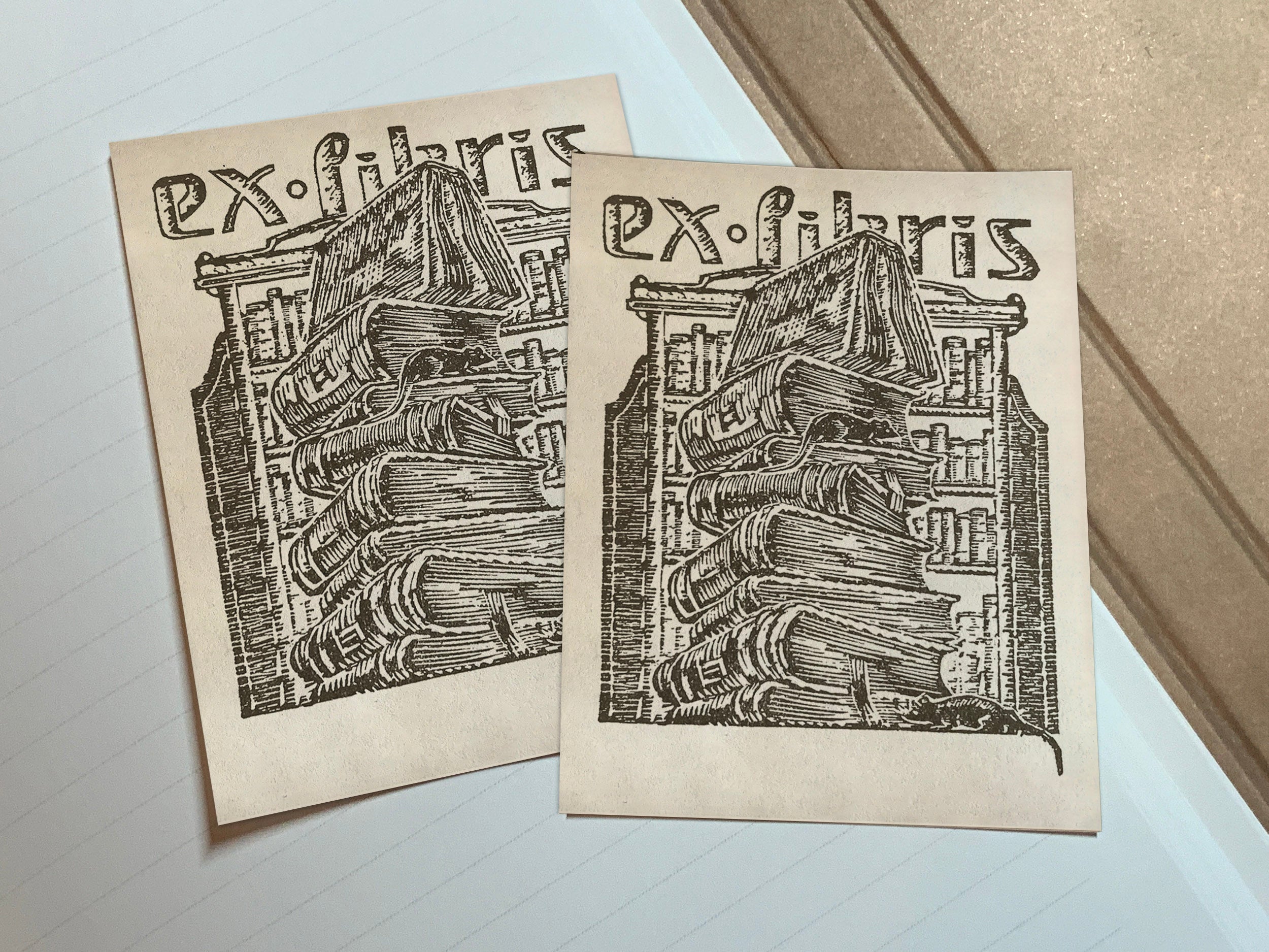 Wizard's Library, Personalized Ex-Libris Bookplates, Crafted on Traditional Gummed Paper, 3in x 4in, Set of 30