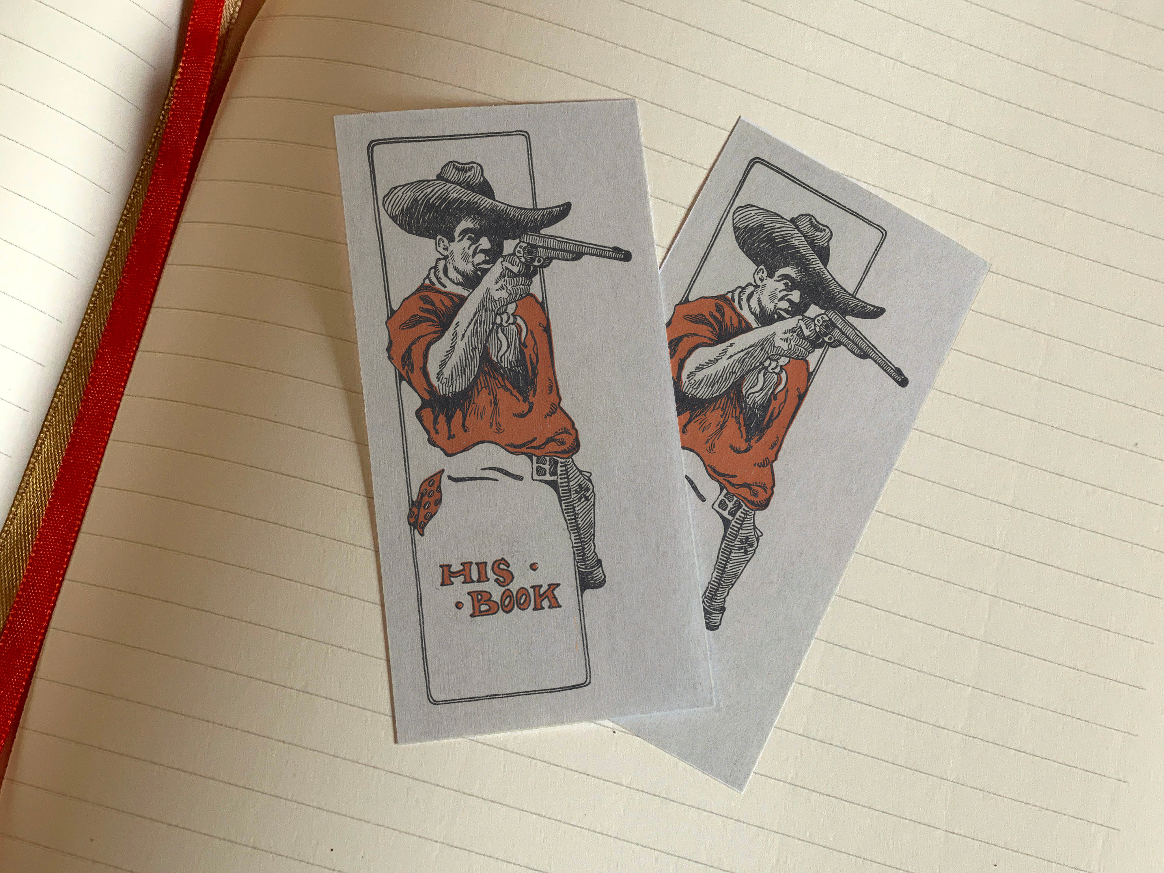 African American Cowboy, Personalized Ex-Libris Bookplates For Him, Crafted on Traditional Gummed Paper, 4in x 2in, Set of 30