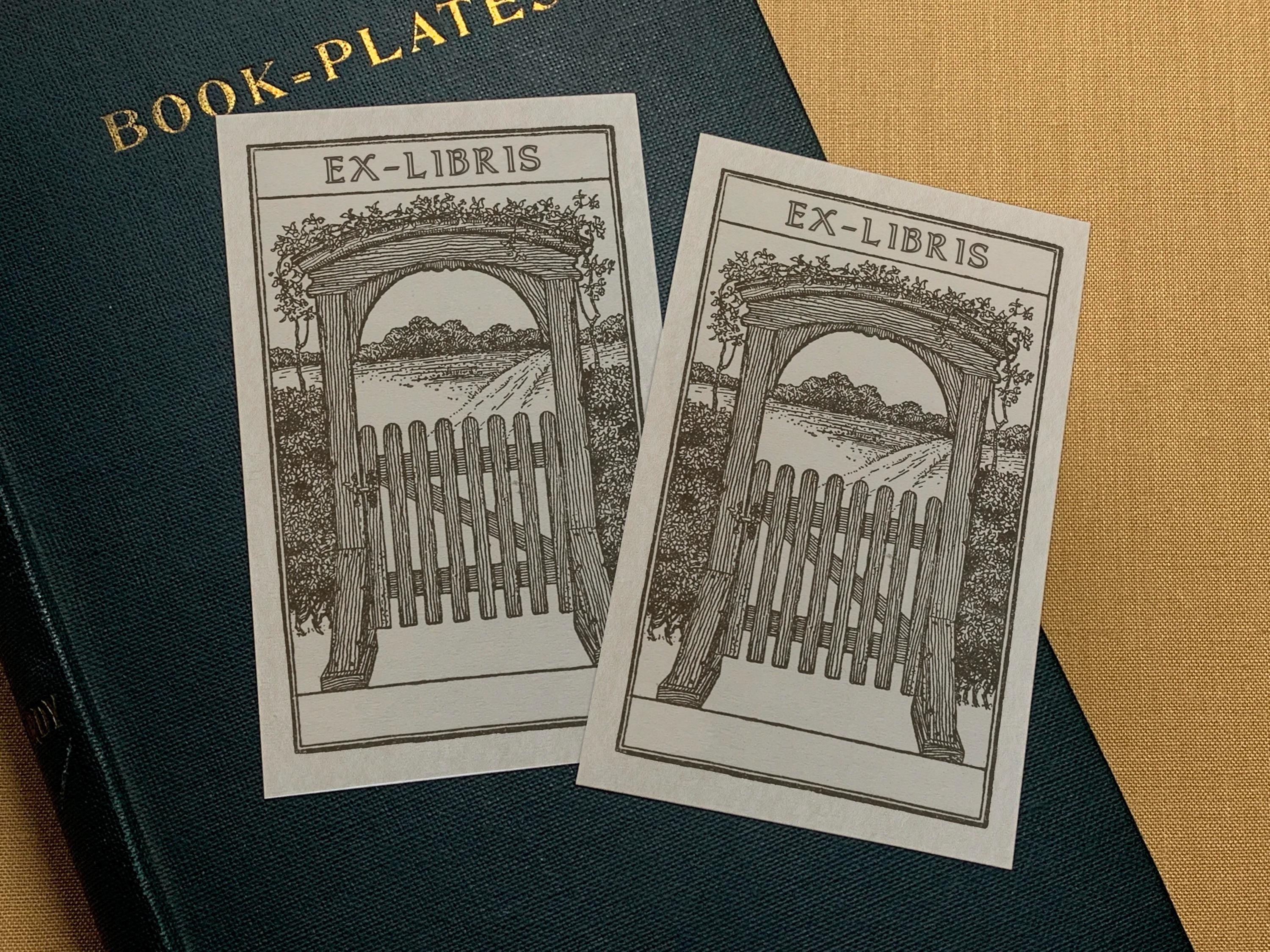 Peaceful Garden, Personalized Ex-Libris Bookplates, Crafted on Traditional Gummed Paper, 2.5in x 4in, Set of 30