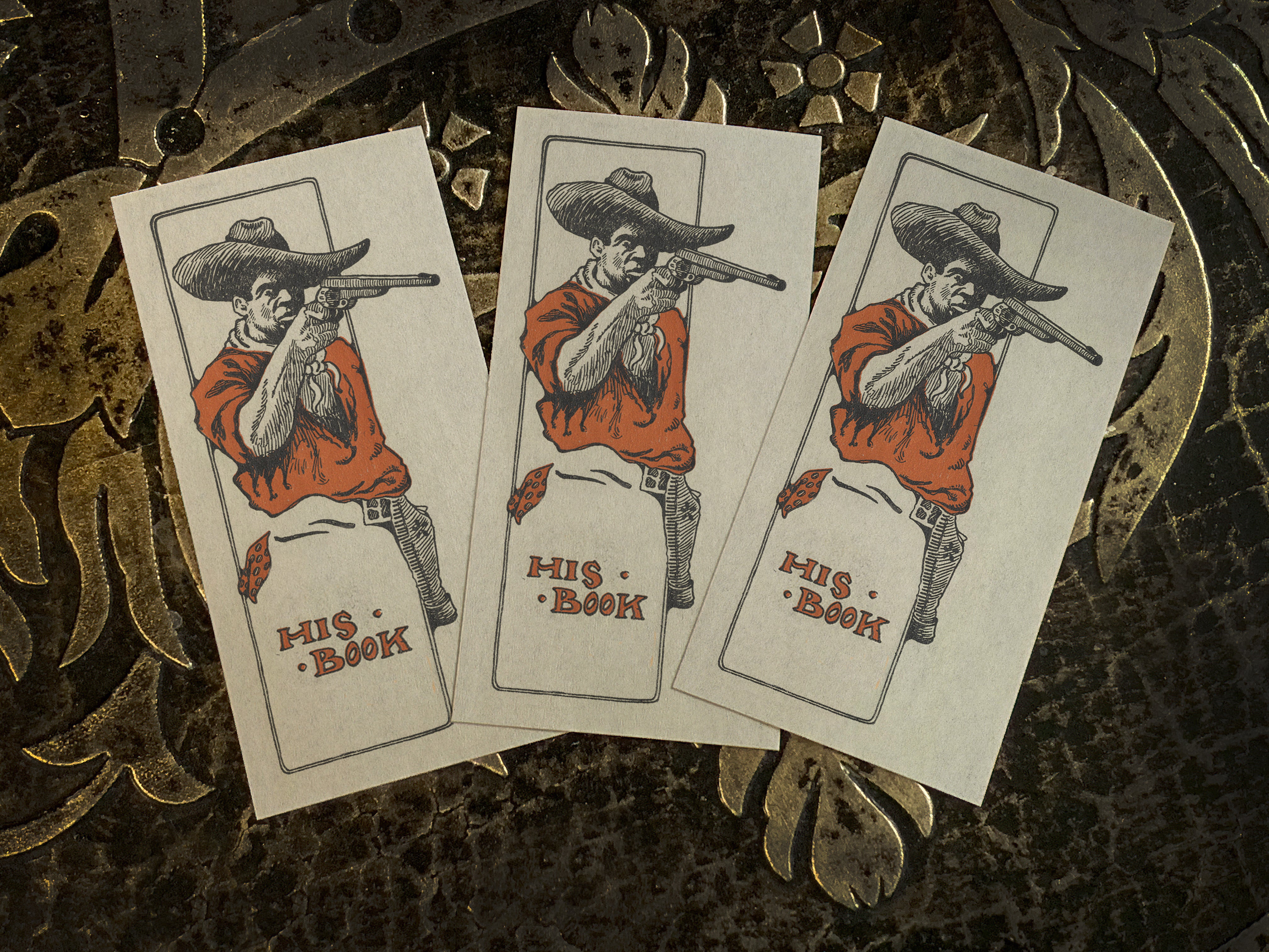 African American Cowboy, Personalized Ex-Libris Bookplates For Him, Crafted on Traditional Gummed Paper, 4in x 2in, Set of 30