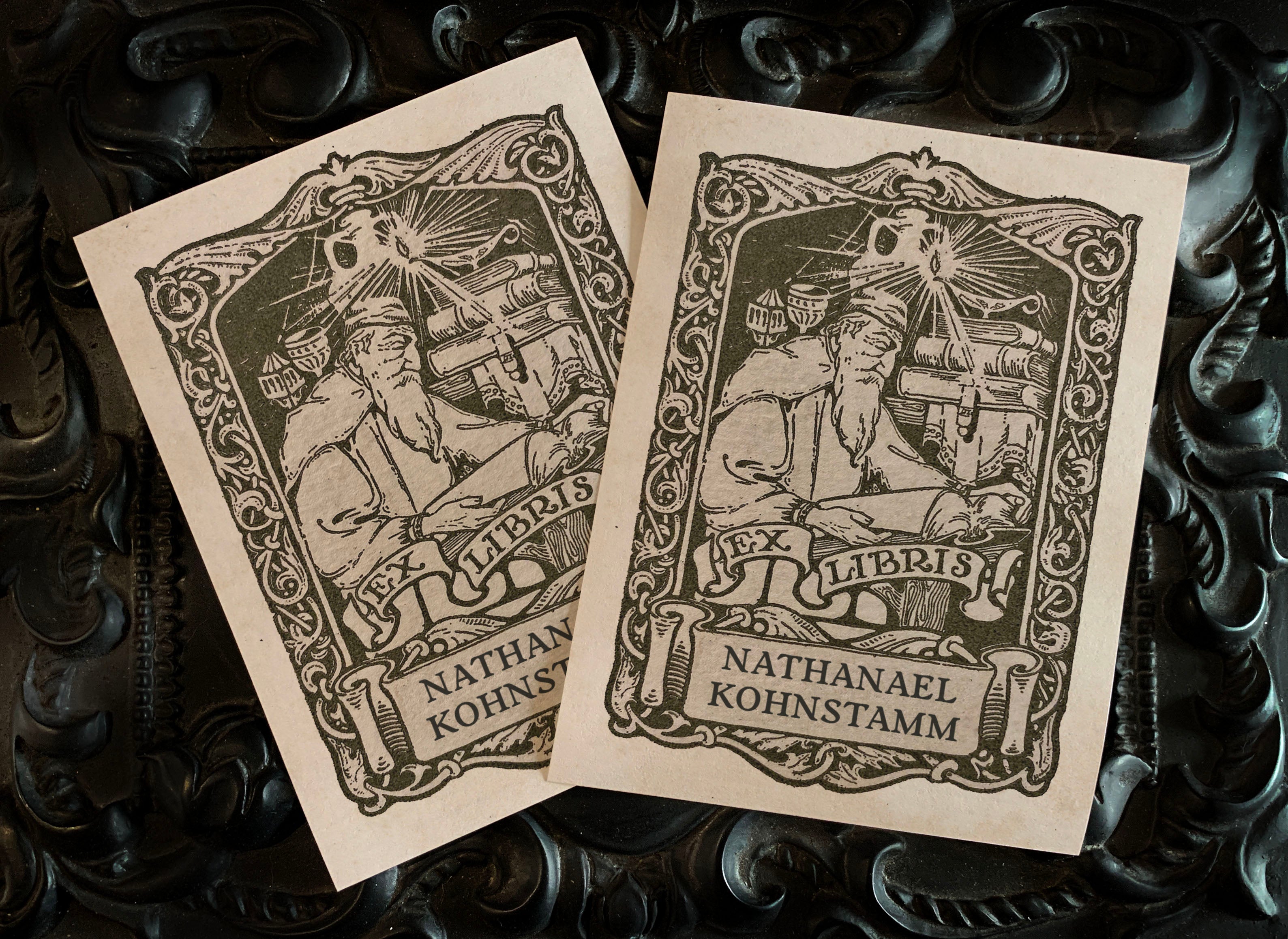 Scholar's Haven, Judaica, Personalized Ex-Libris Bookplates, Crafted on Traditional Gummed Paper, 3in x 4in, Set of 30