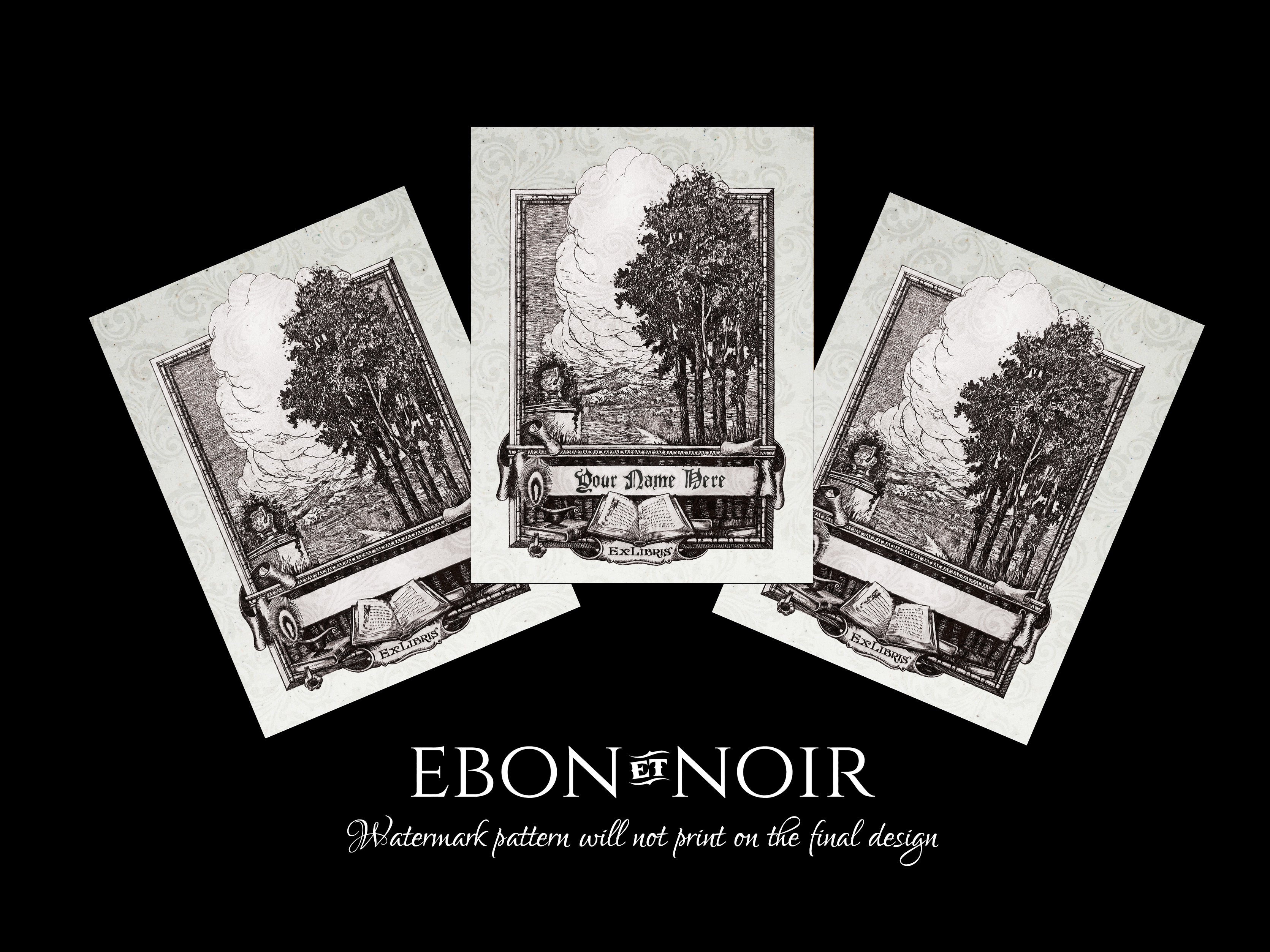 Life's Pleasures, Personalized Ex-Libris Bookplates, Crafted on Traditional Gummed Paper, 2.5in x 4in, Set of 30