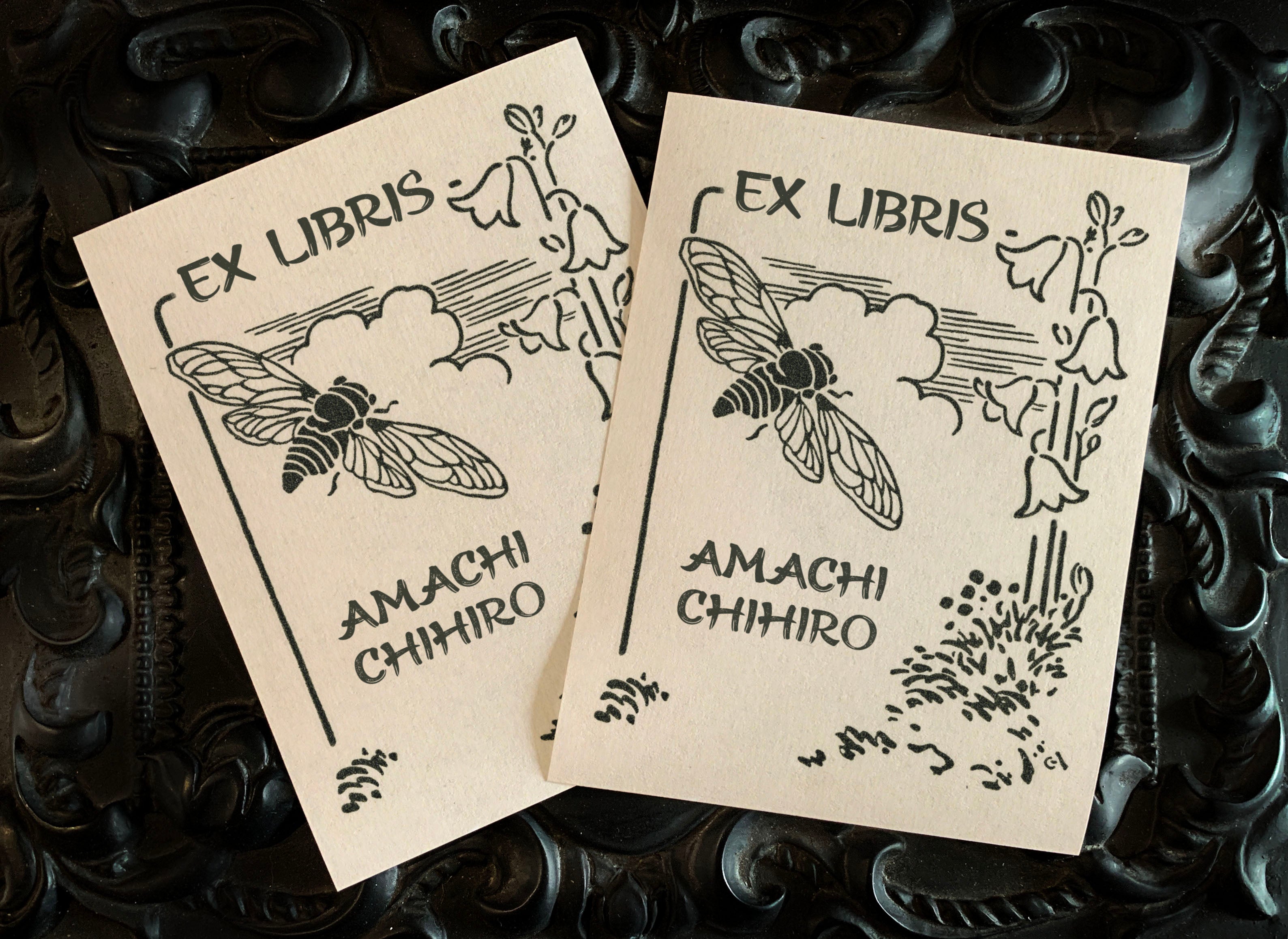 Honeybee, Personalized Ex-Libris Bookplates, Crafted on Traditional Gummed Paper, 3in x 4in, Set of 30