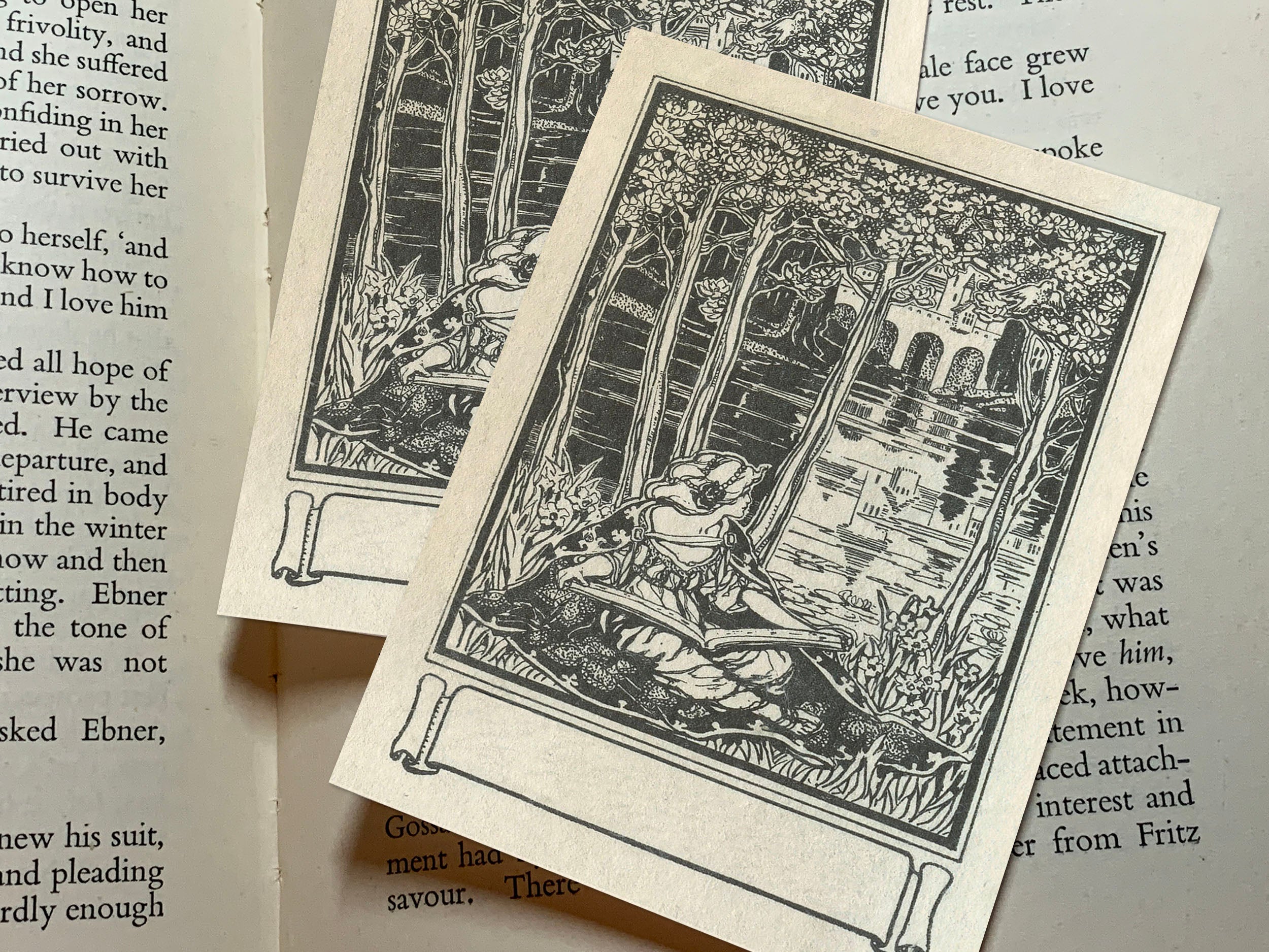 Princess by the Lake, Personalized Ex-Libris Bookplates, Crafted on Traditional Gummed Paper, 3in x 4in, Set of 30