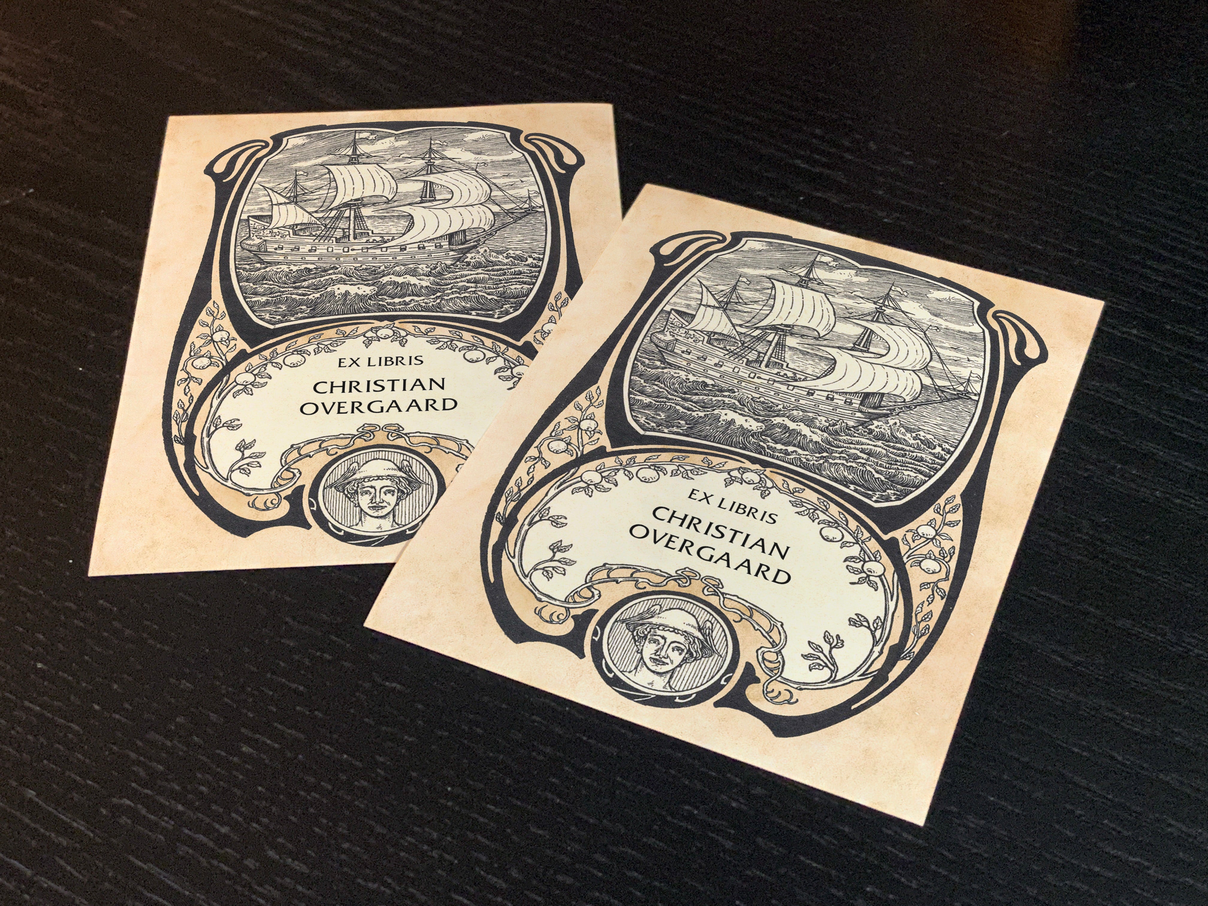 Godspeed, Nautical, Personalized Ex-Libris Bookplates, Crafted on Traditional Gummed Paper, 2.5in x 4in, Set of 30