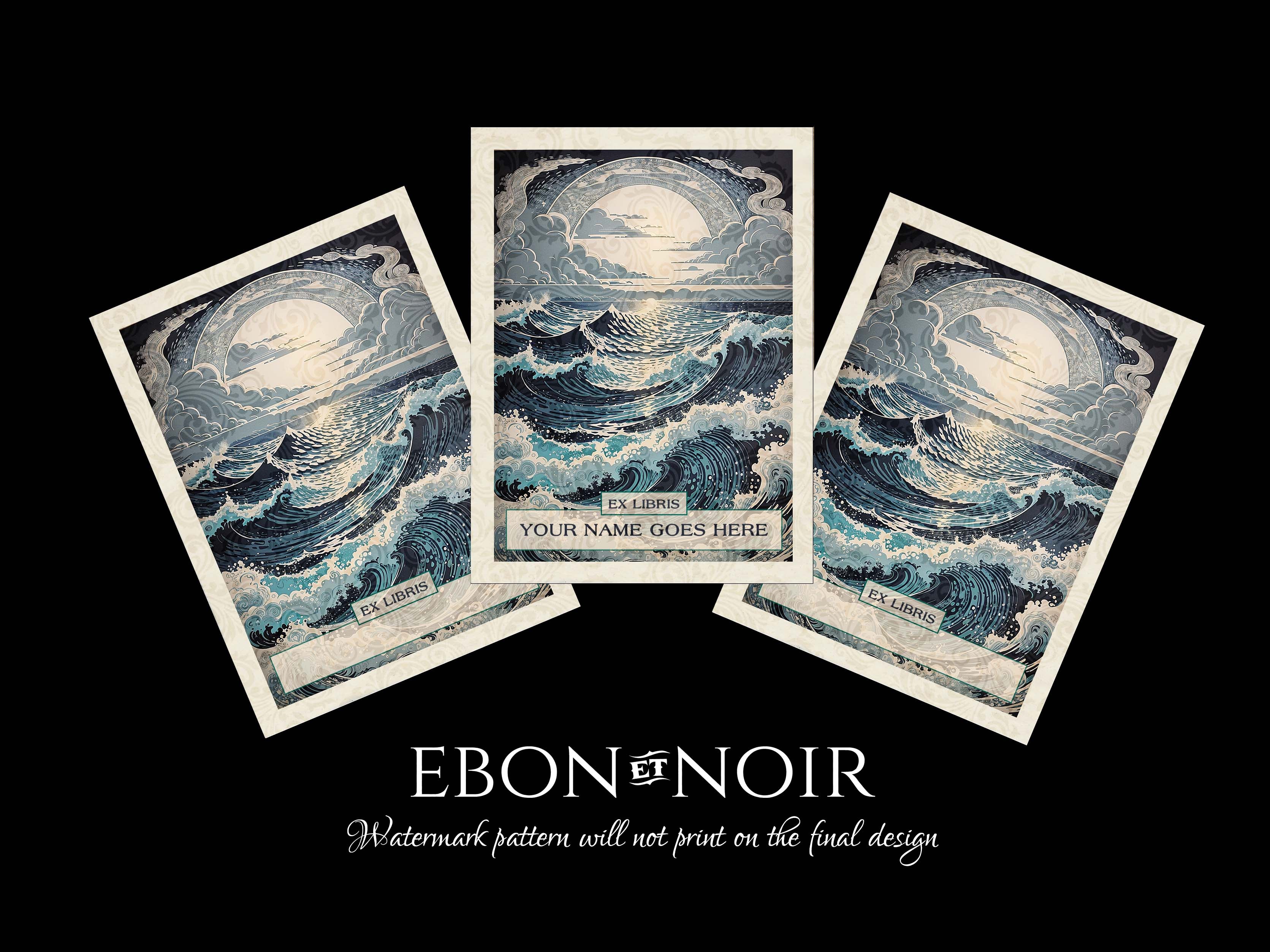 Dawn on the Horizon, Personalized Ex-Libris Bookplates, Crafted on Traditional Gummed Paper, 3in x 4in, Set of 30