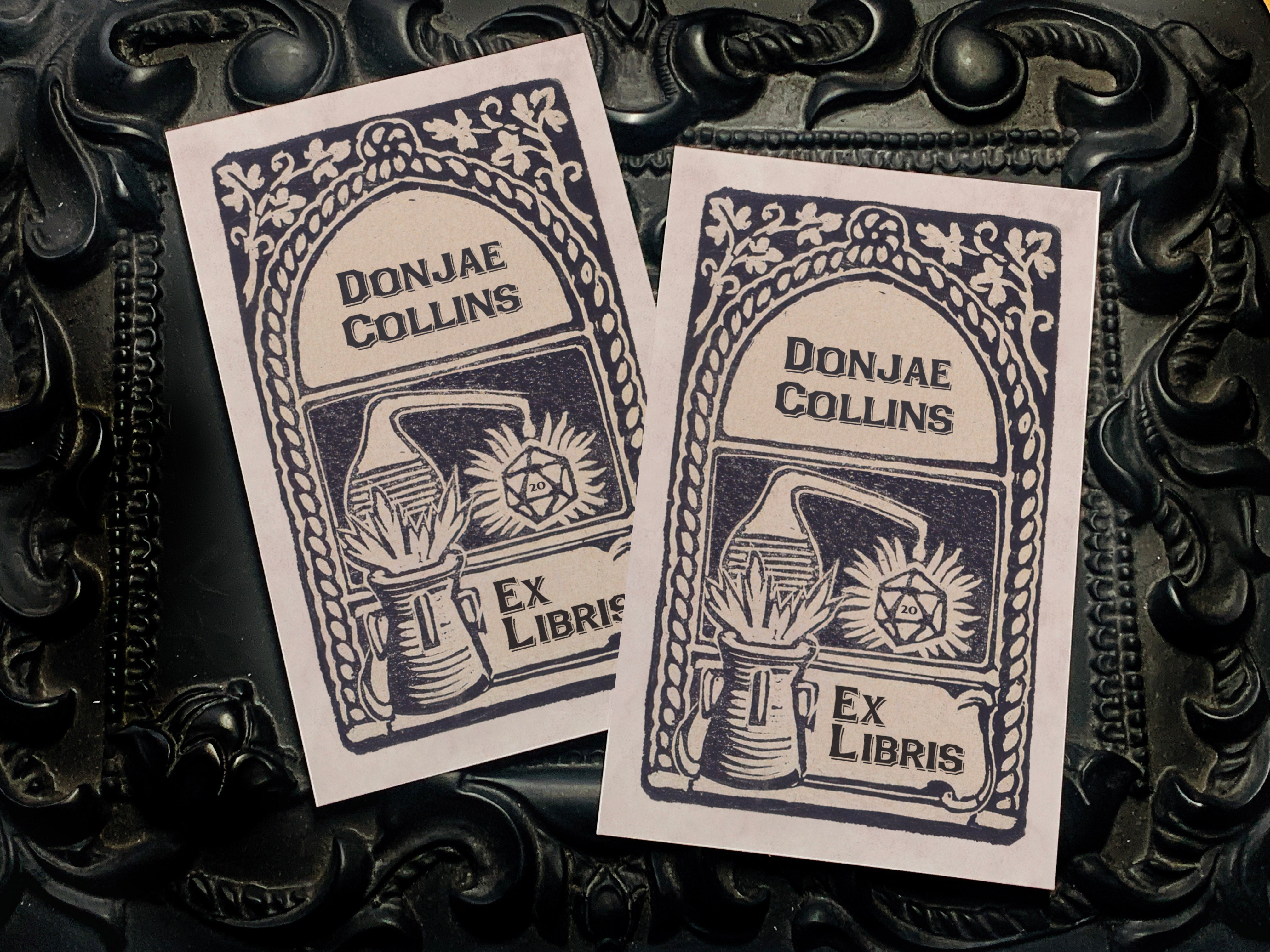 Wizard's Alchemy, Personalized Ex-Libris Bookplates, D20, D&D, Crafted on Traditional Gummed Paper, 2.5in x 4in, Set of 30