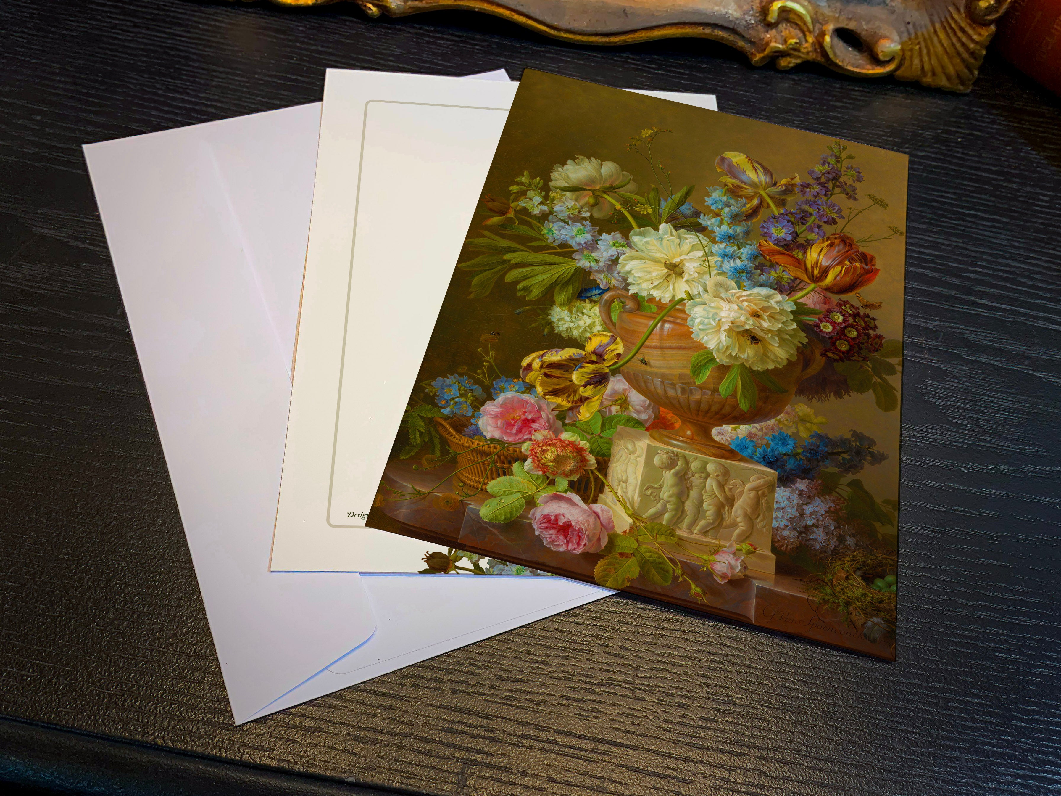 Flower Still-life by Gerard van Spaendonck, Set of 5in x 7in Flat Everyday Notecards With White Envelopes