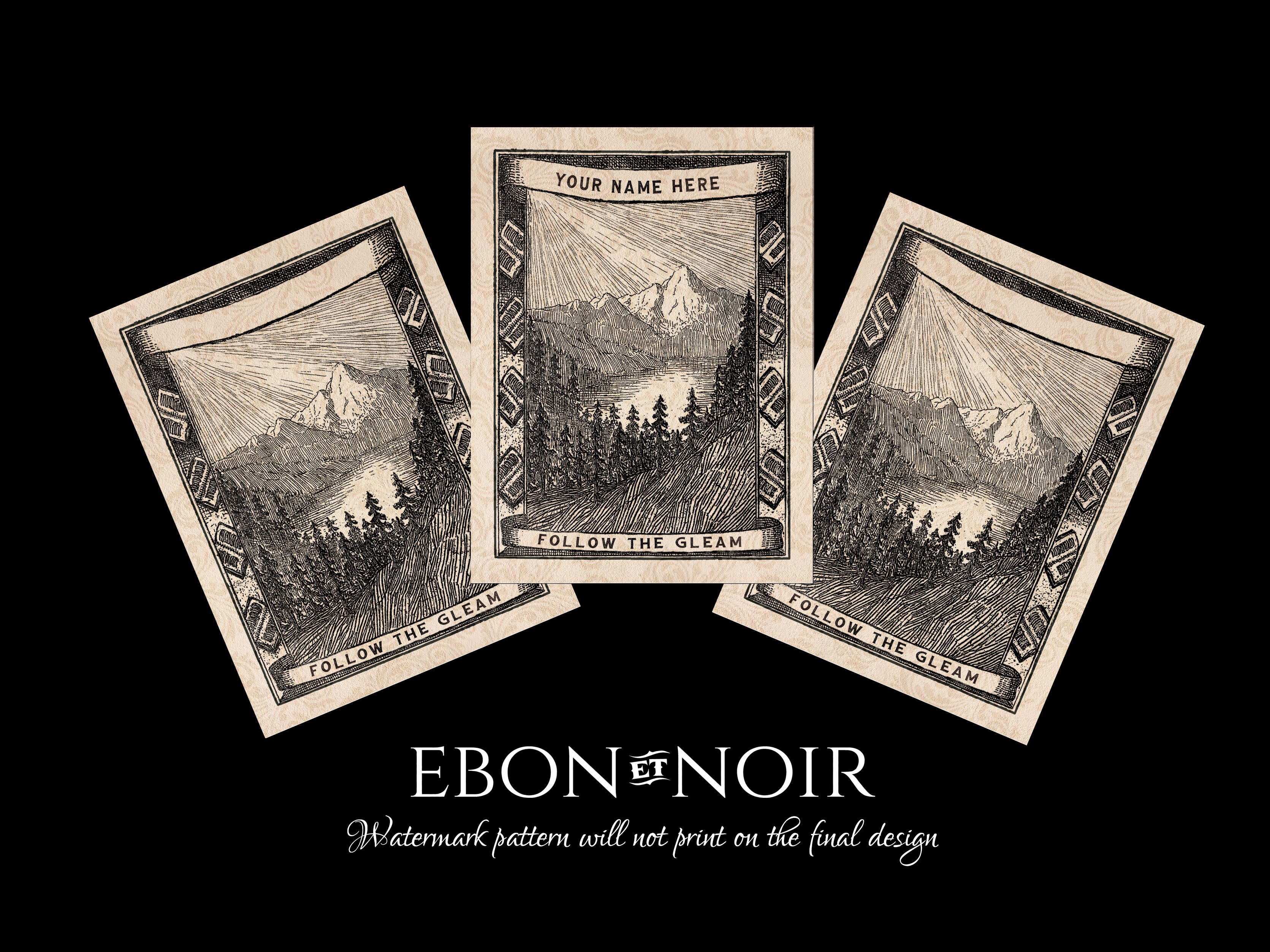 Follow the Gleam, Personalized, Ex-Libris Bookplates, Crafted on Traditional Gummed Paper, 3in x 4in, Set of 30