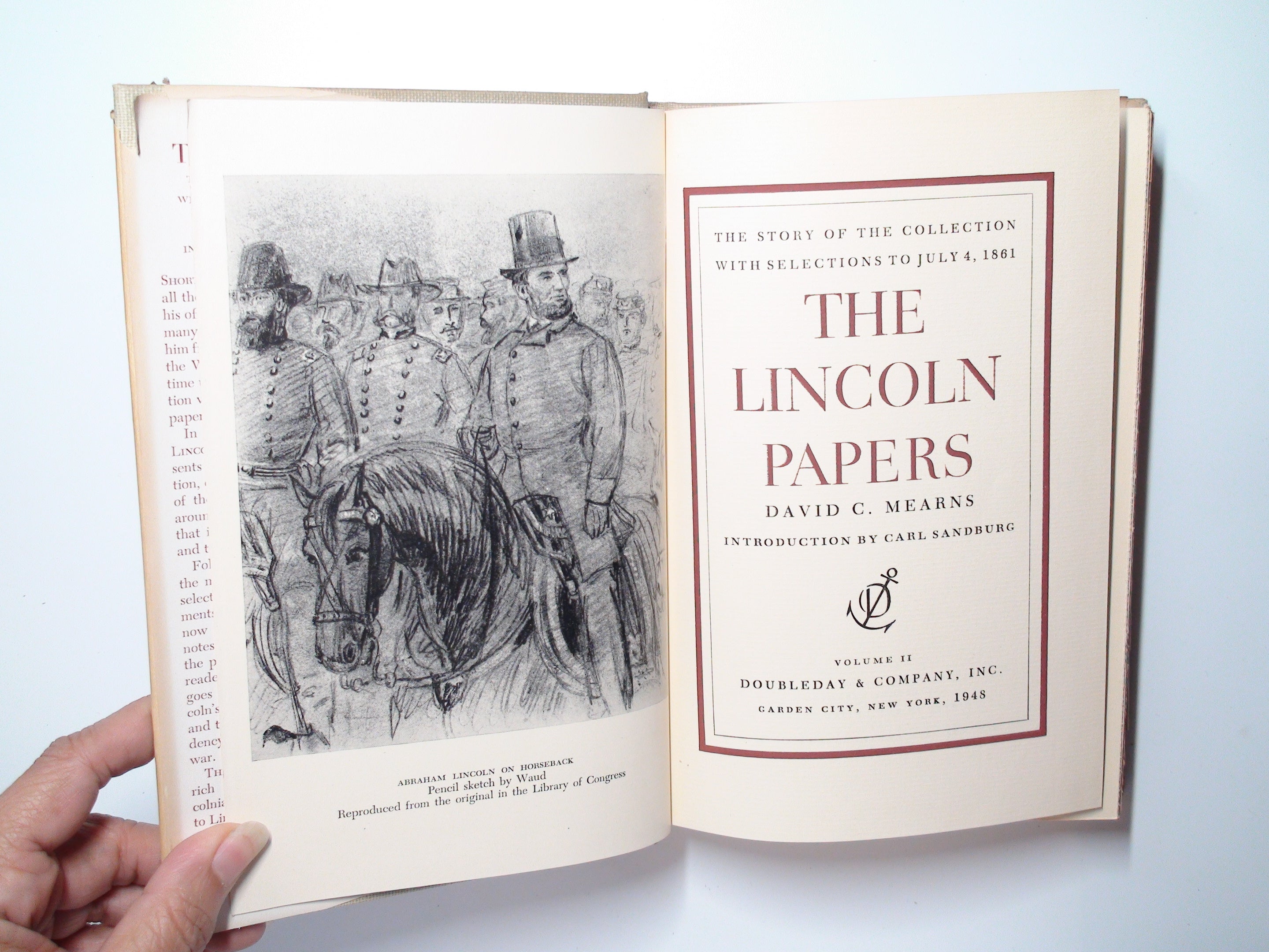 The Lincoln Papers by David C. Mearns, 2 Vols, with D/J, 1st Edition, 1948