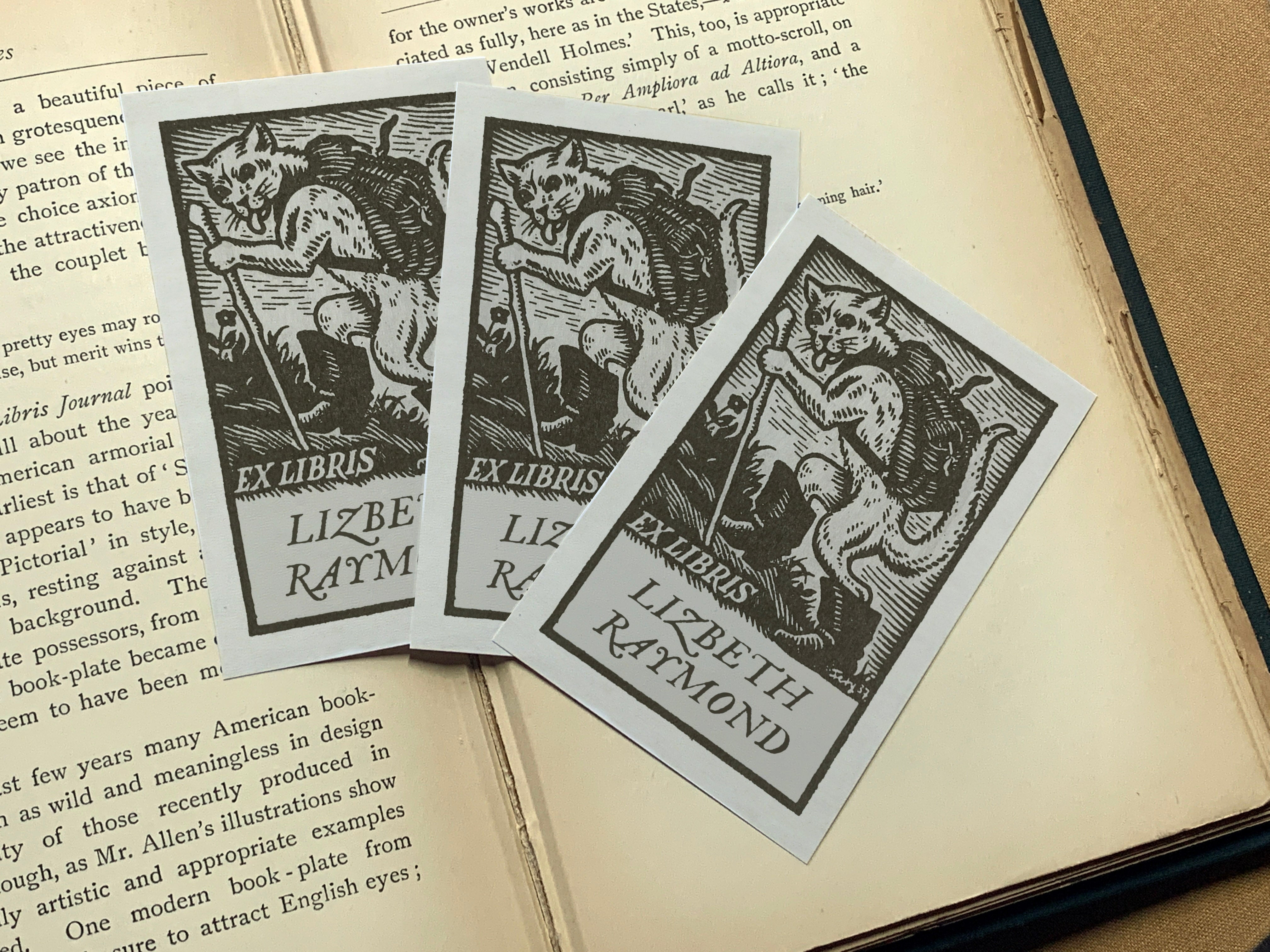 Puss in Boots, Personalized Ex-Libris Bookplates, Crafted on Traditional Gummed Paper, 2.5in x 4in, Set of 30