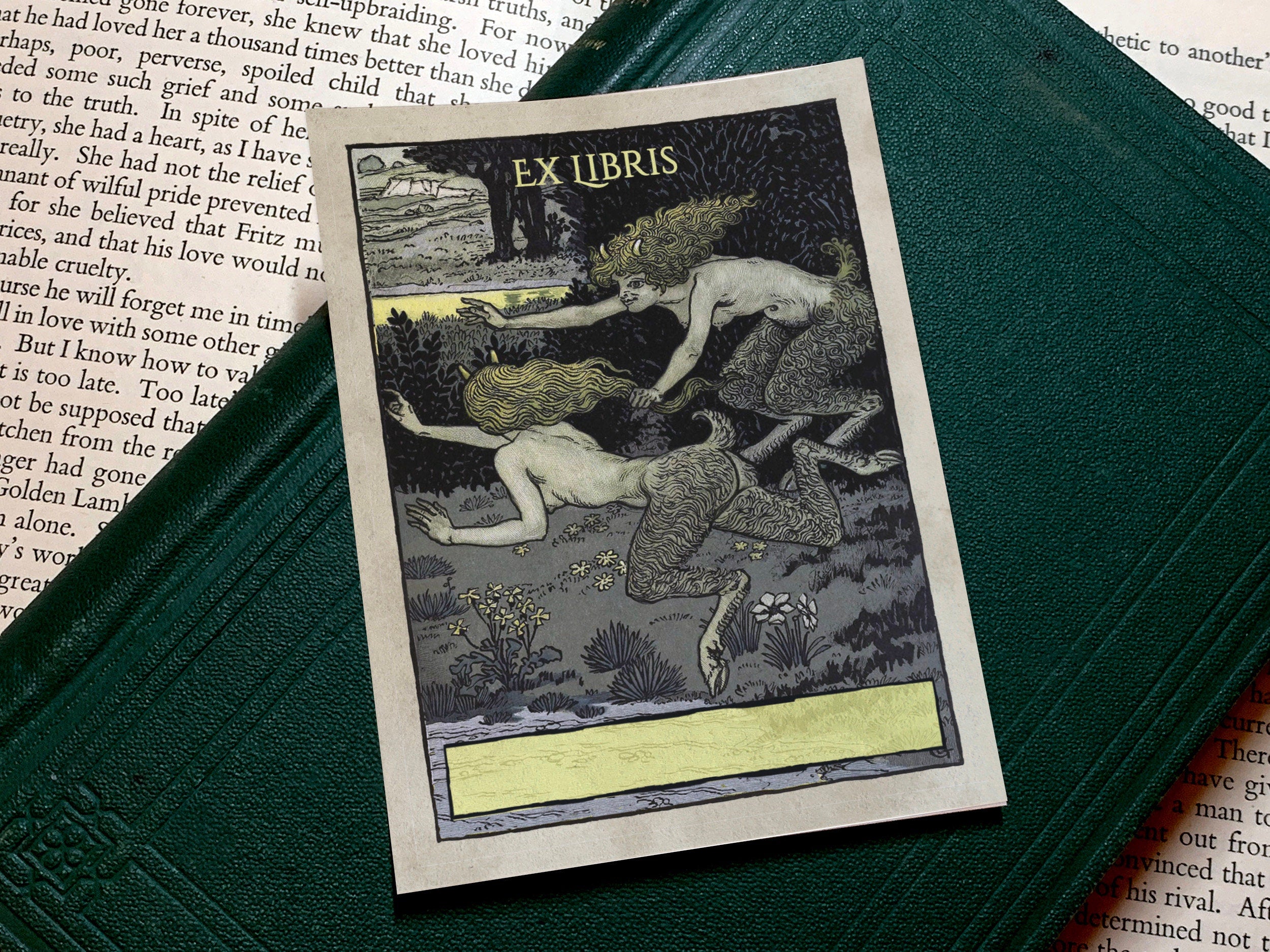 Faunesses, Personalized, Ex-Libris Bookplates, Crafted on Traditional Gummed Paper, 3in x 4in, Set of 30