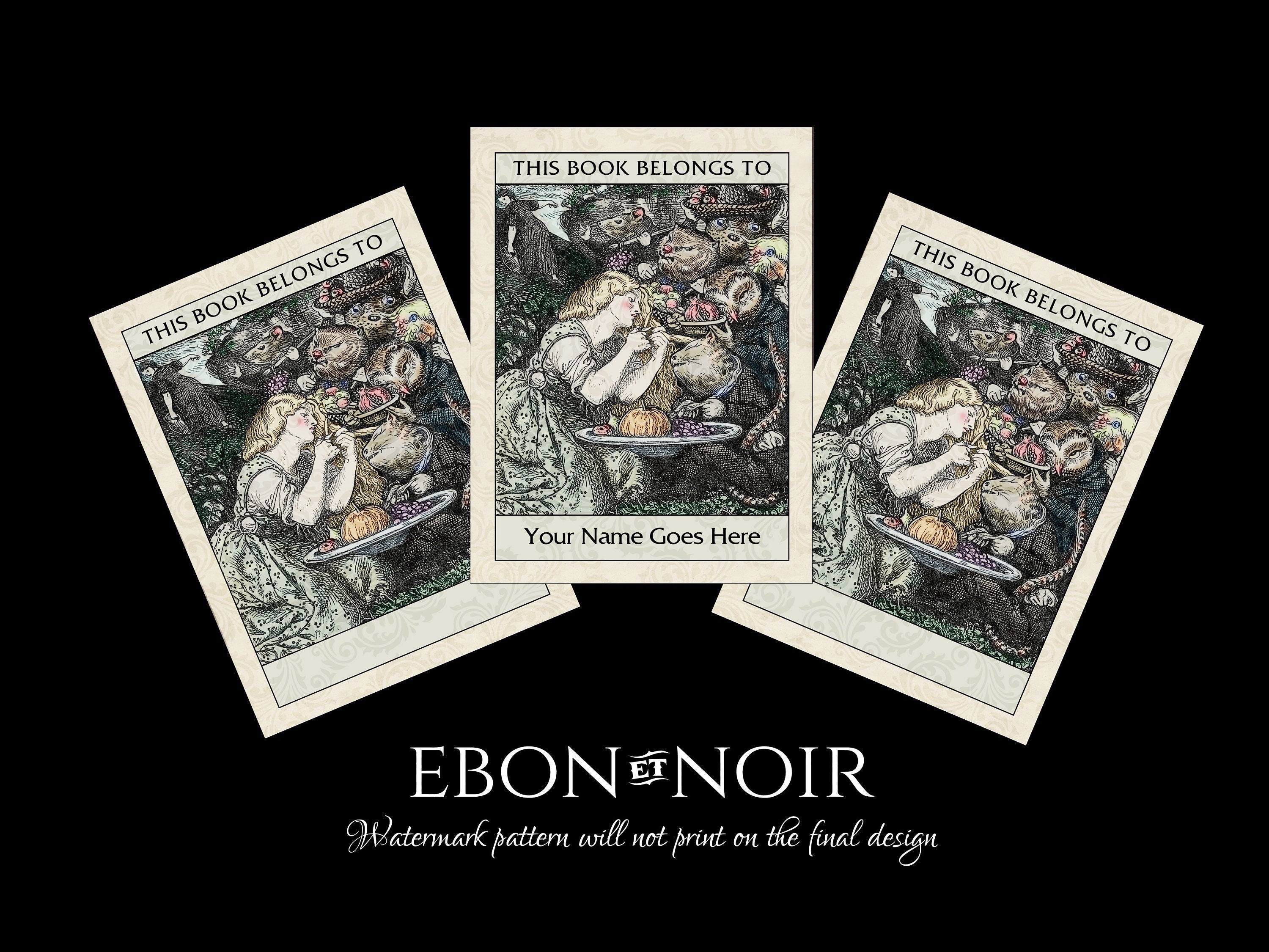 Goblin Market, Personalized Ex-Libris Bookplates, Crafted on Traditional Gummed Paper, 3in x 4in, Set of 30