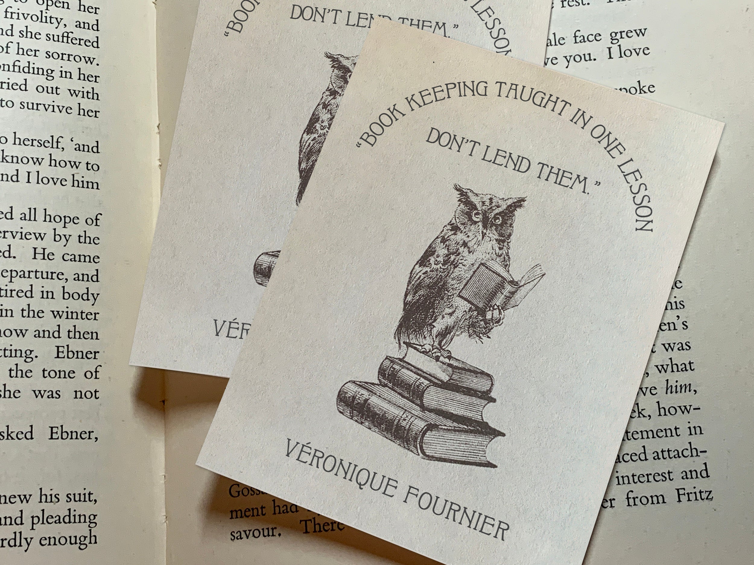 Sage Advice, Personalized Owl Ex-Libris Bookplates, Crafted on Traditional Gummed Paper, 3in x 4in, Set of 30