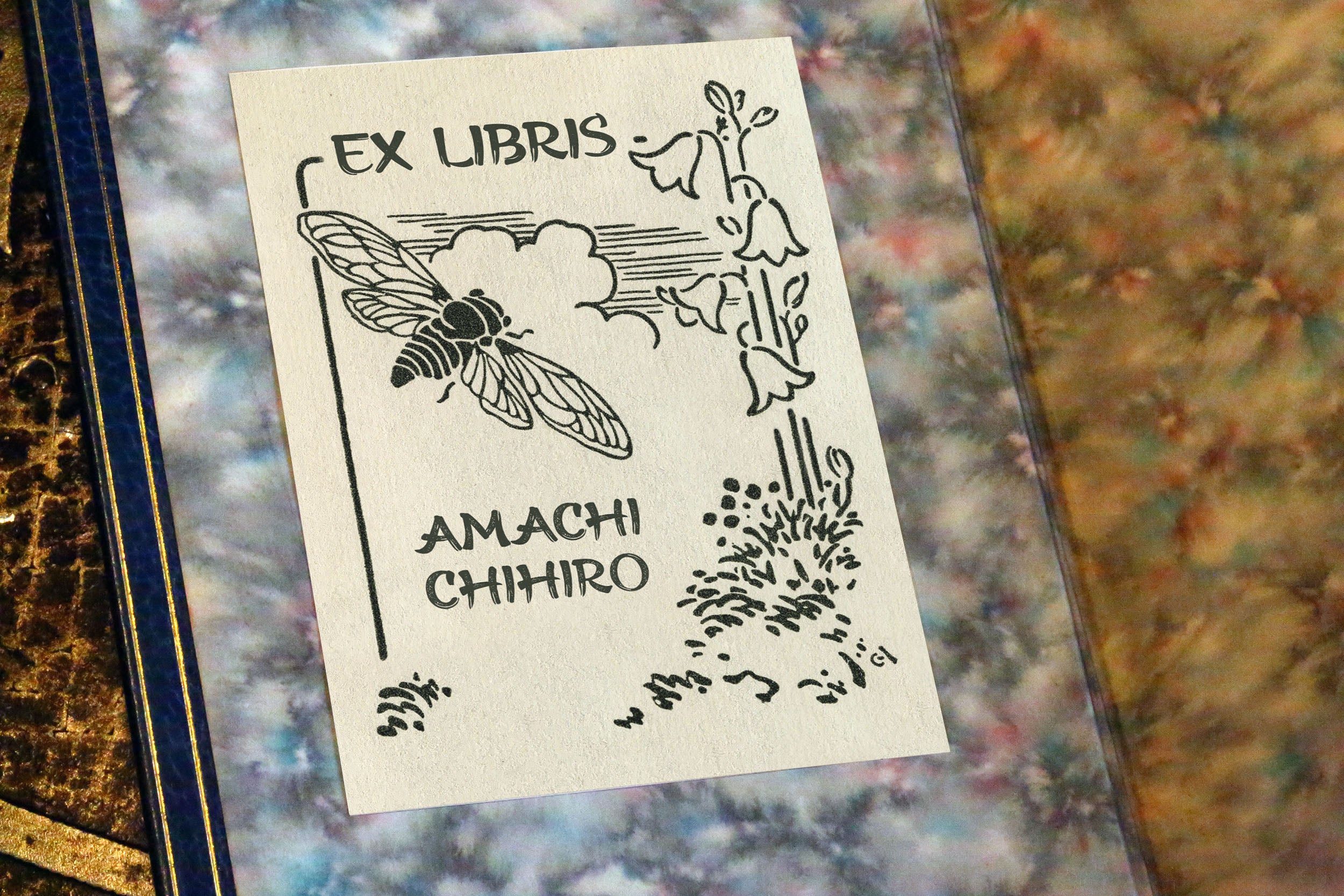 Honeybee, Personalized Ex-Libris Bookplates, Crafted on Traditional Gummed Paper, 3in x 4in, Set of 30