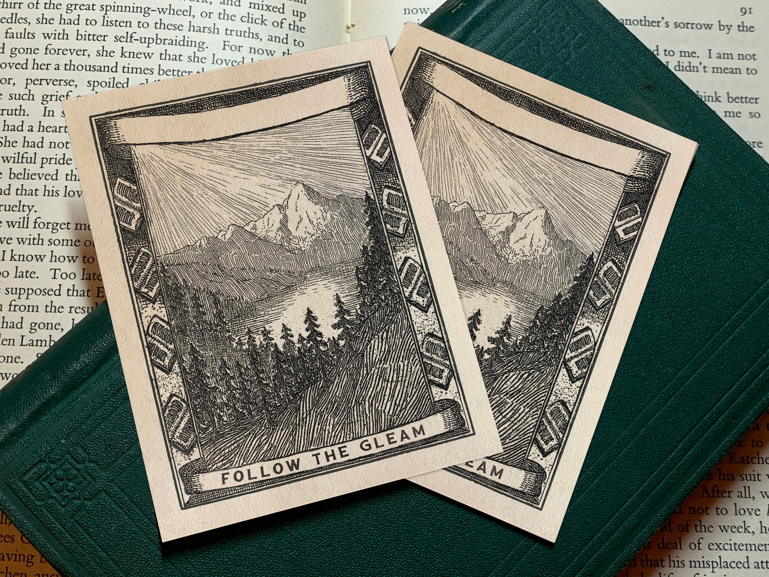 Follow the Gleam, Personalized, Ex-Libris Bookplates, Crafted on Traditional Gummed Paper, 3in x 4in, Set of 30