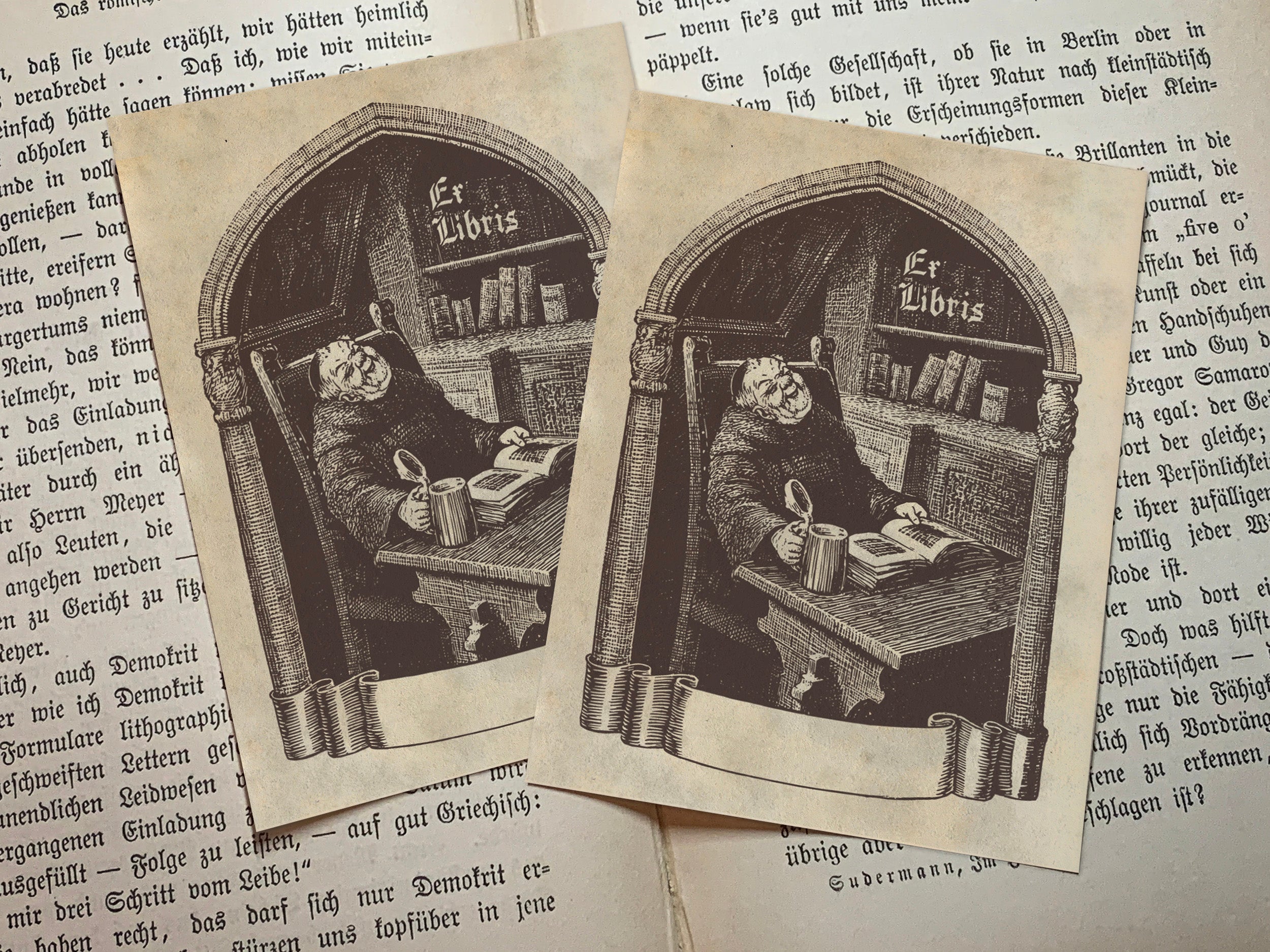 Friar Tuck, Personalized Gothic Ex-Libris Bookplates, Crafted on Traditional Gummed Paper, 3in x 4in, Set of 30