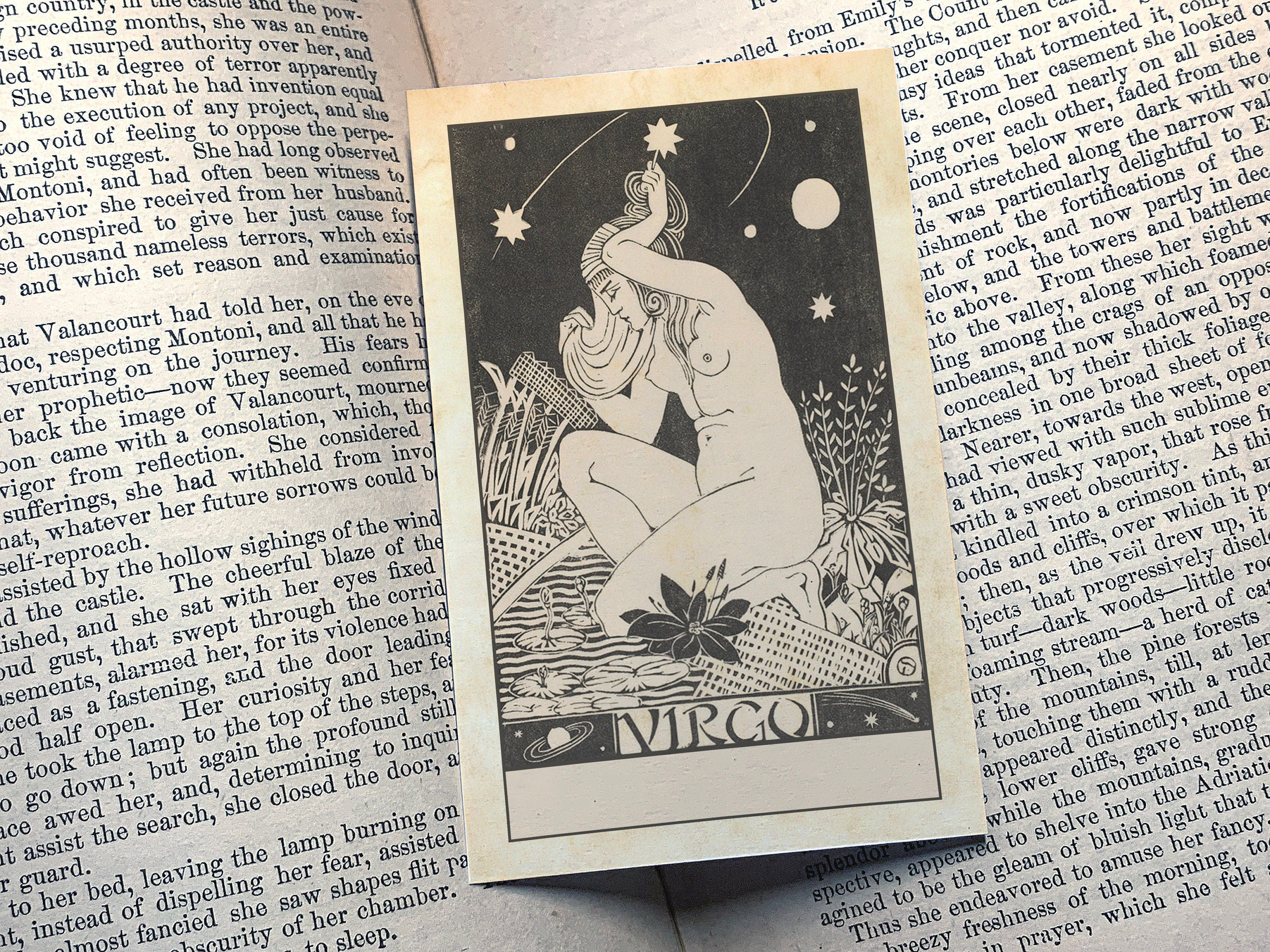 Virgo by Henri Van Der Stok, Personalized Zodiac Ex-Libris Bookplates, Crafted on Traditional Gummed Paper, 2.5in x 4in, Set of 30