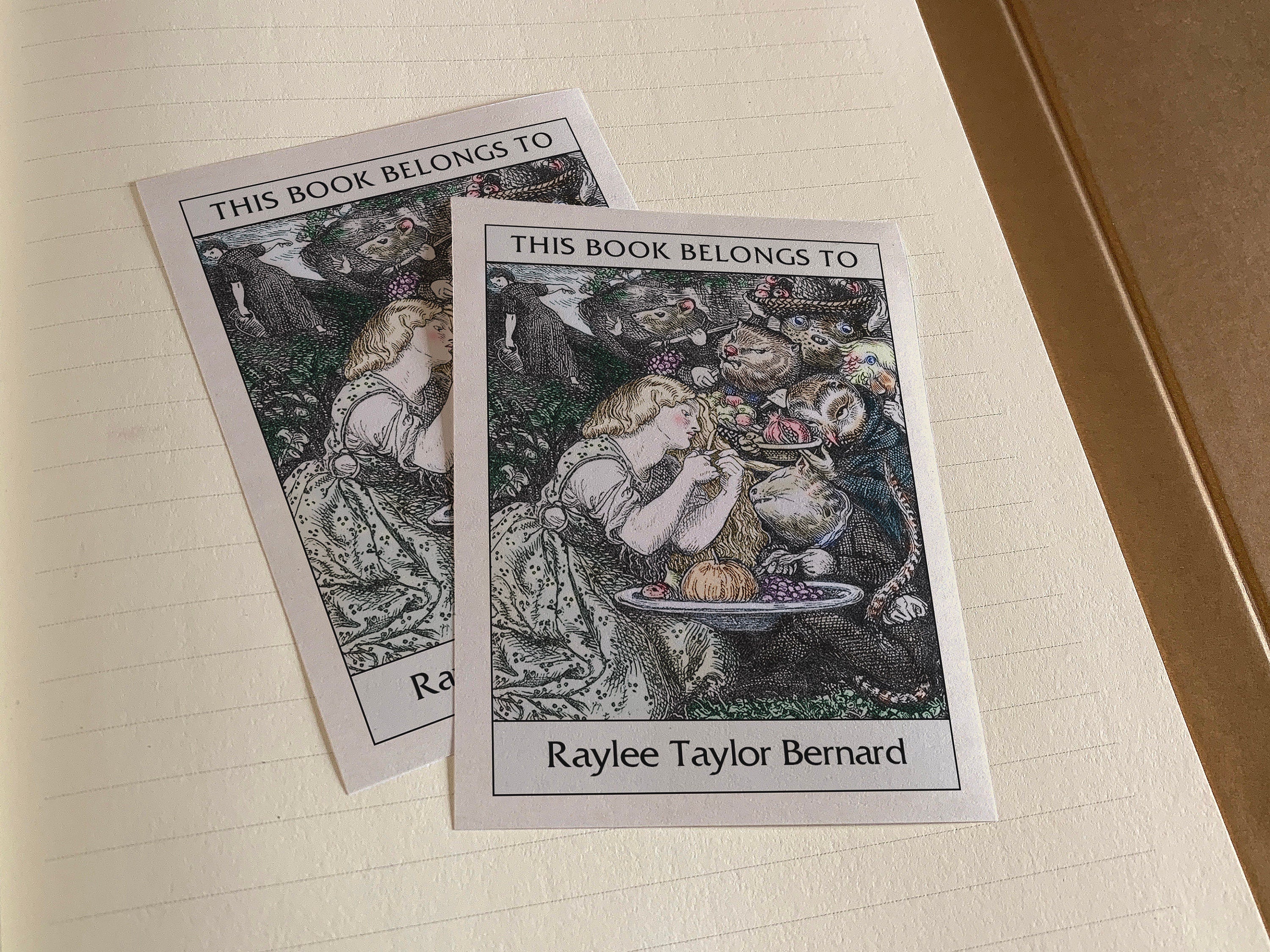 Goblin Market, Personalized Ex-Libris Bookplates, Crafted on Traditional Gummed Paper, 3in x 4in, Set of 30