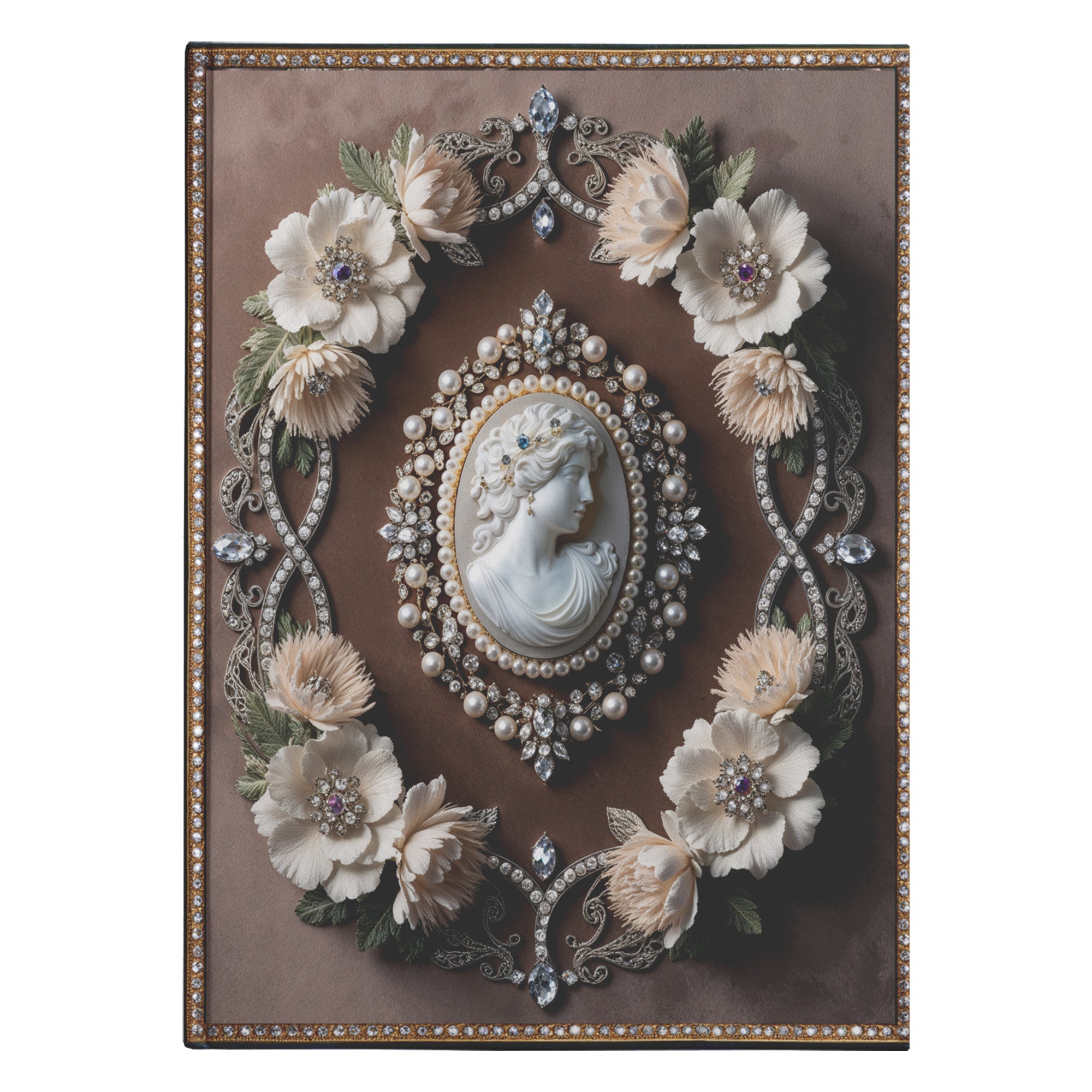 Bejeweled Cameo Hardcover Lined Journal With 150 Perforated Pages