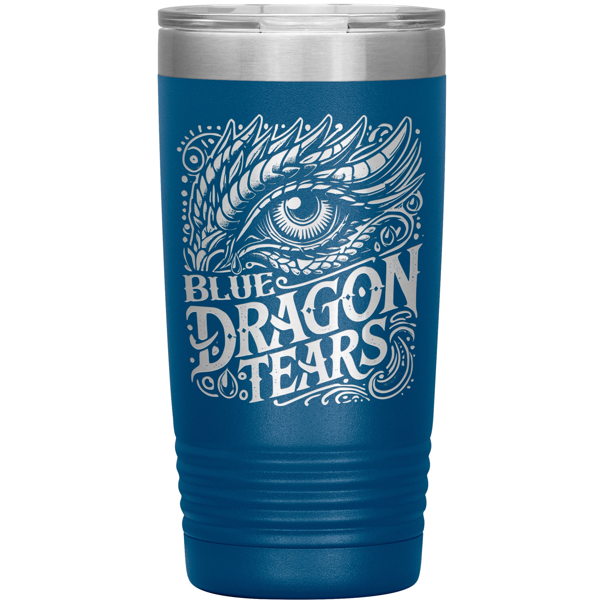 Blue Dragon Tears, Dungeons and Dragons Inspired Insulated Tumbler Travel Mug for Gamers, 20oz