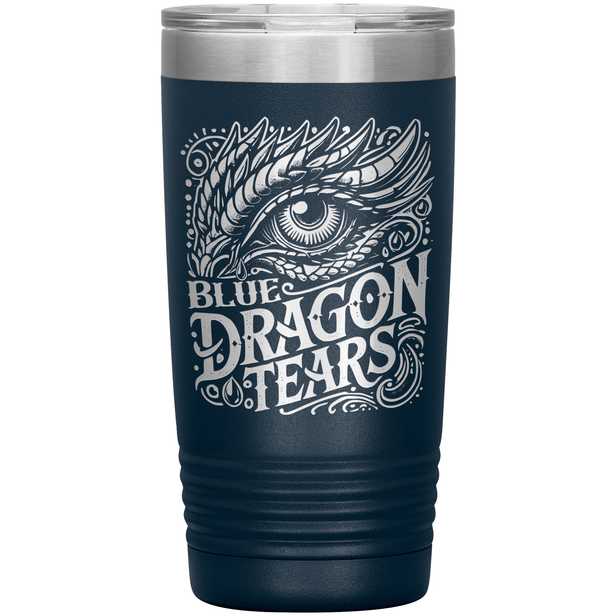 Blue Dragon Tears, Dungeons and Dragons Inspired Insulated Tumbler Travel Mug for Gamers, 20oz