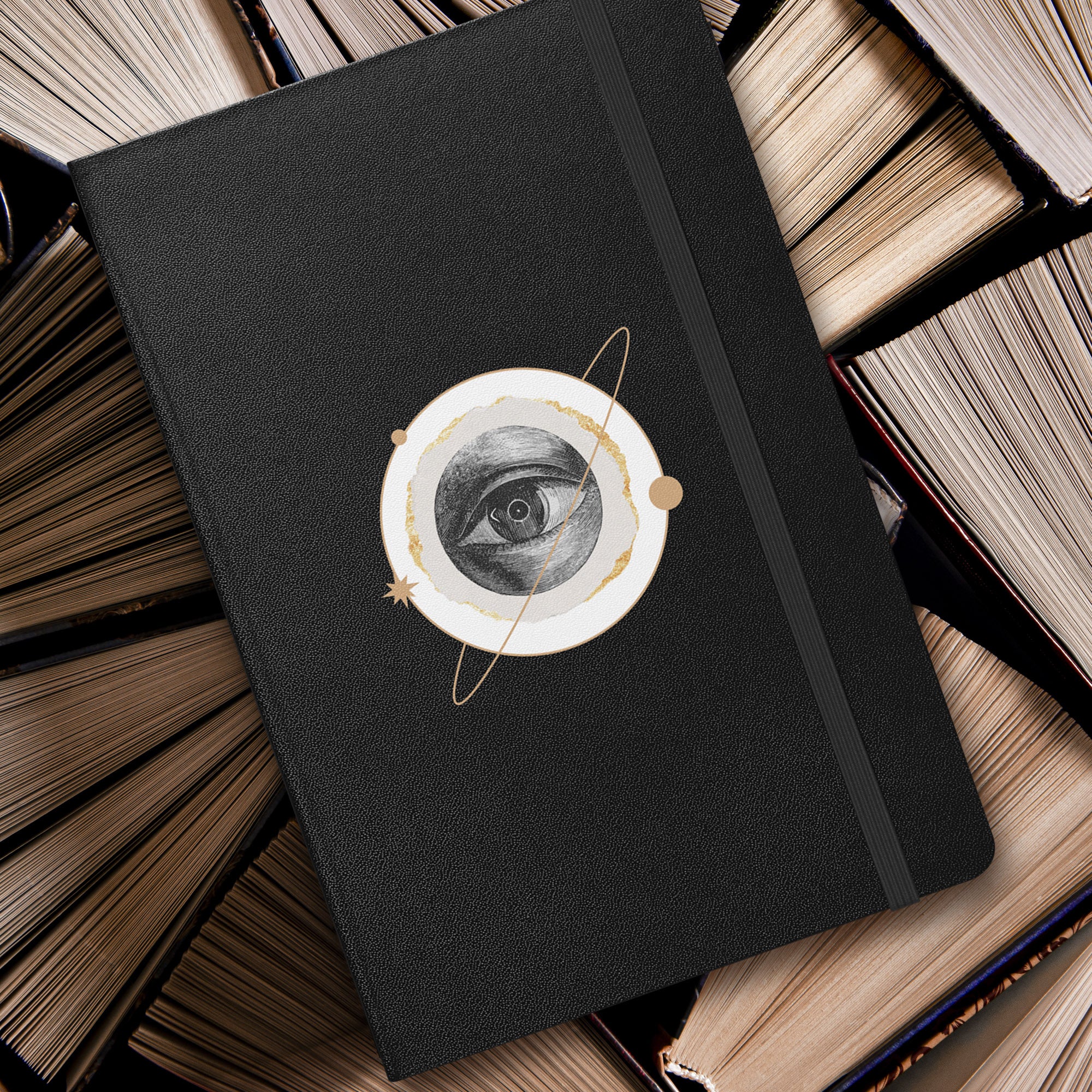 Celestial Eye, Hardcover Vound Notebook, Idea Book, Journal, 5.5in x 8.5in, 80 Lined Pages, Available in Multiple Colors