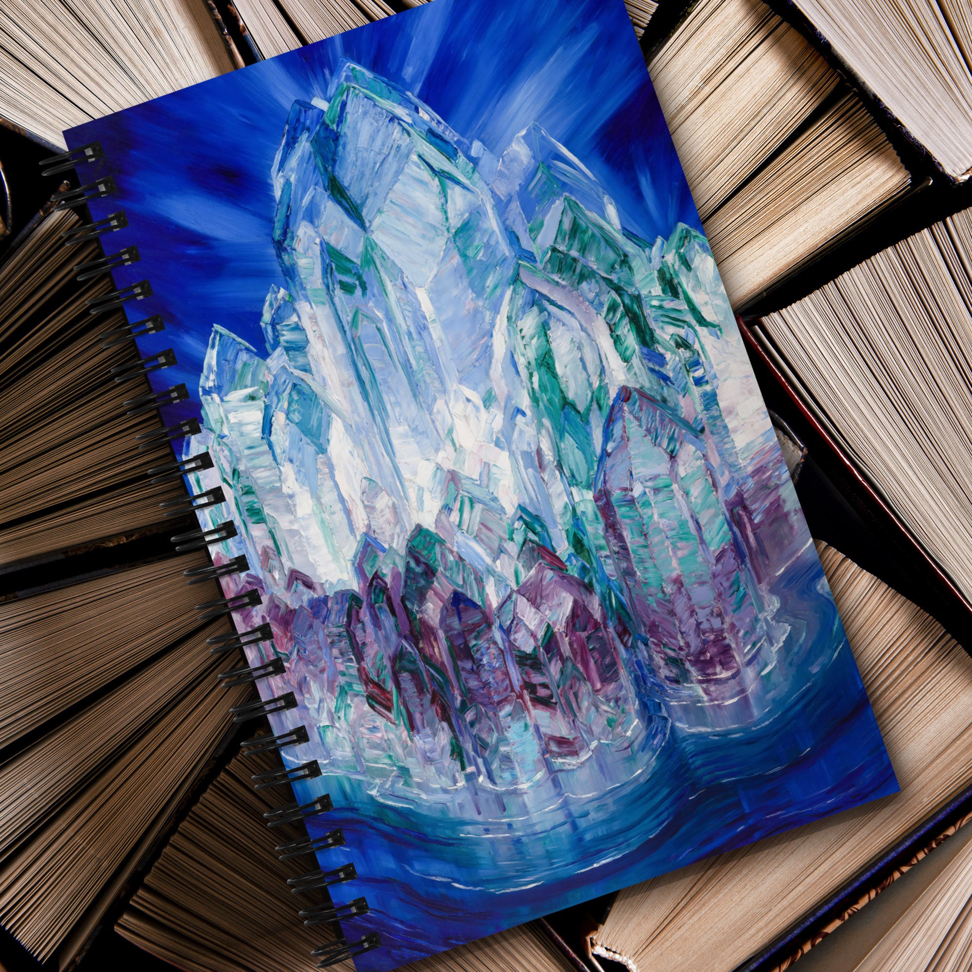 Crystal Castle in the Sea by Wenzel Hablik, Spiral Notebook, Dot Journal, Perfect for Journaling on the Go